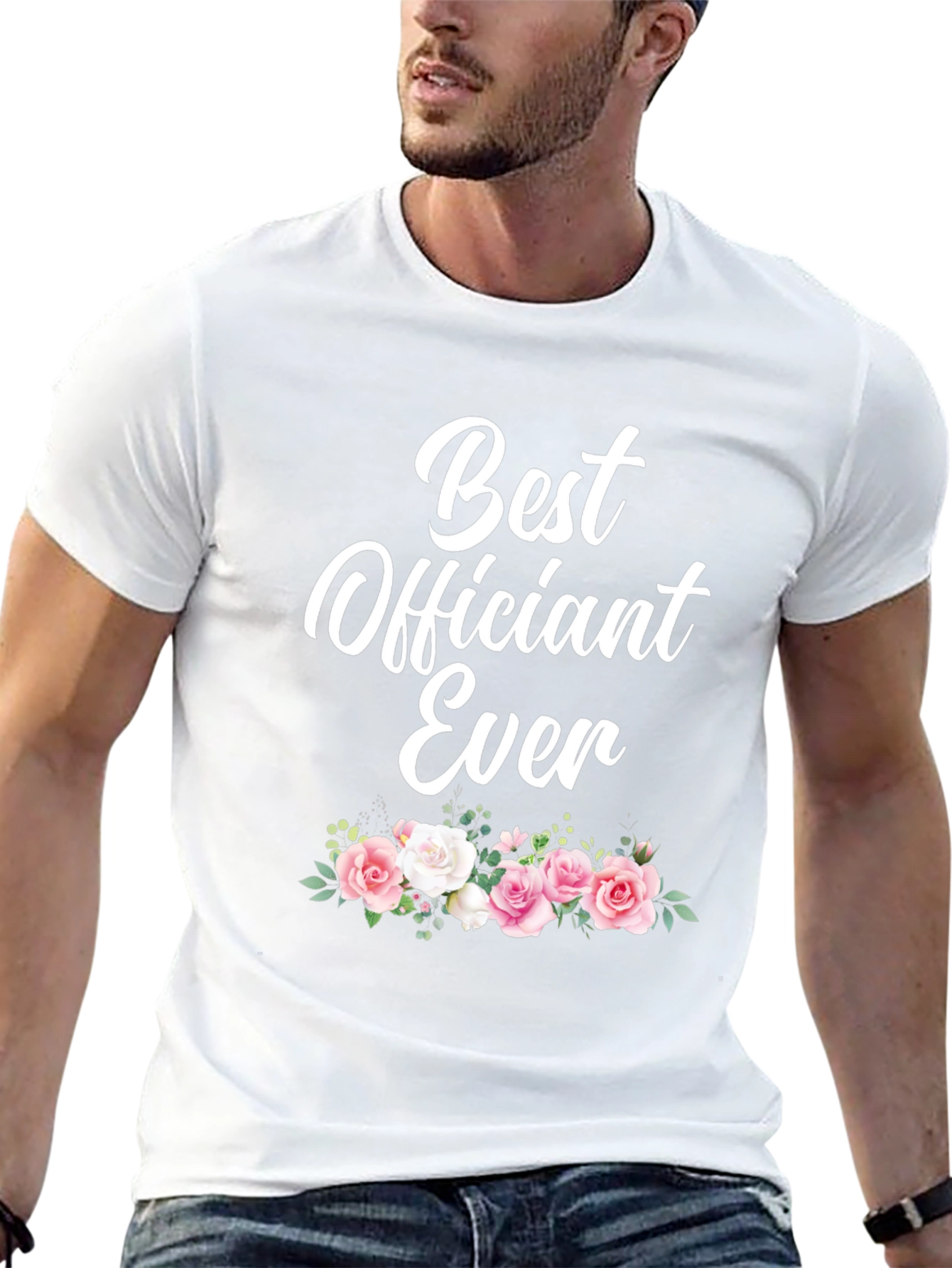 Best Officiant Ever Floral Graphic T-Shirt
