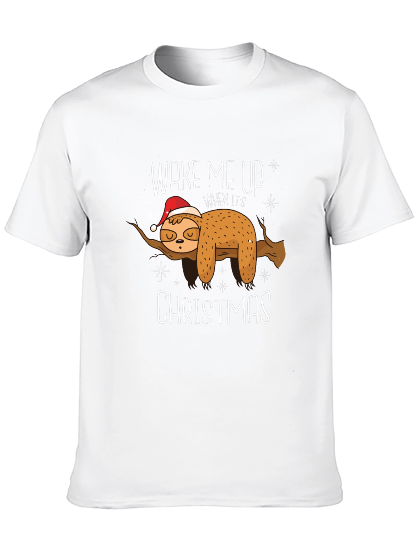 Wake Me Up Christmas Sloth Graphic Tee