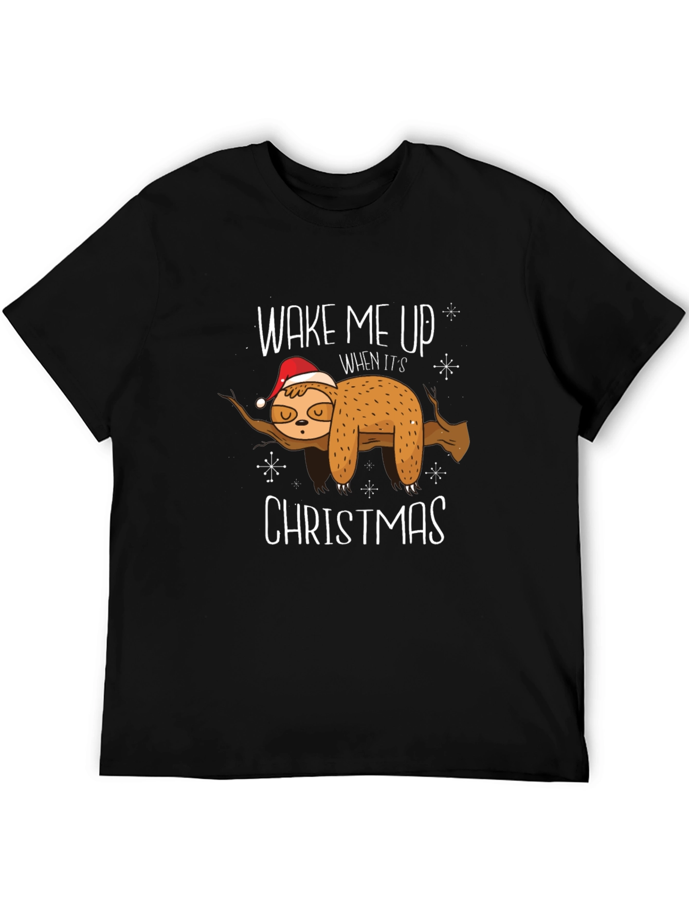 Wake Me Up Christmas Sloth Graphic Tee