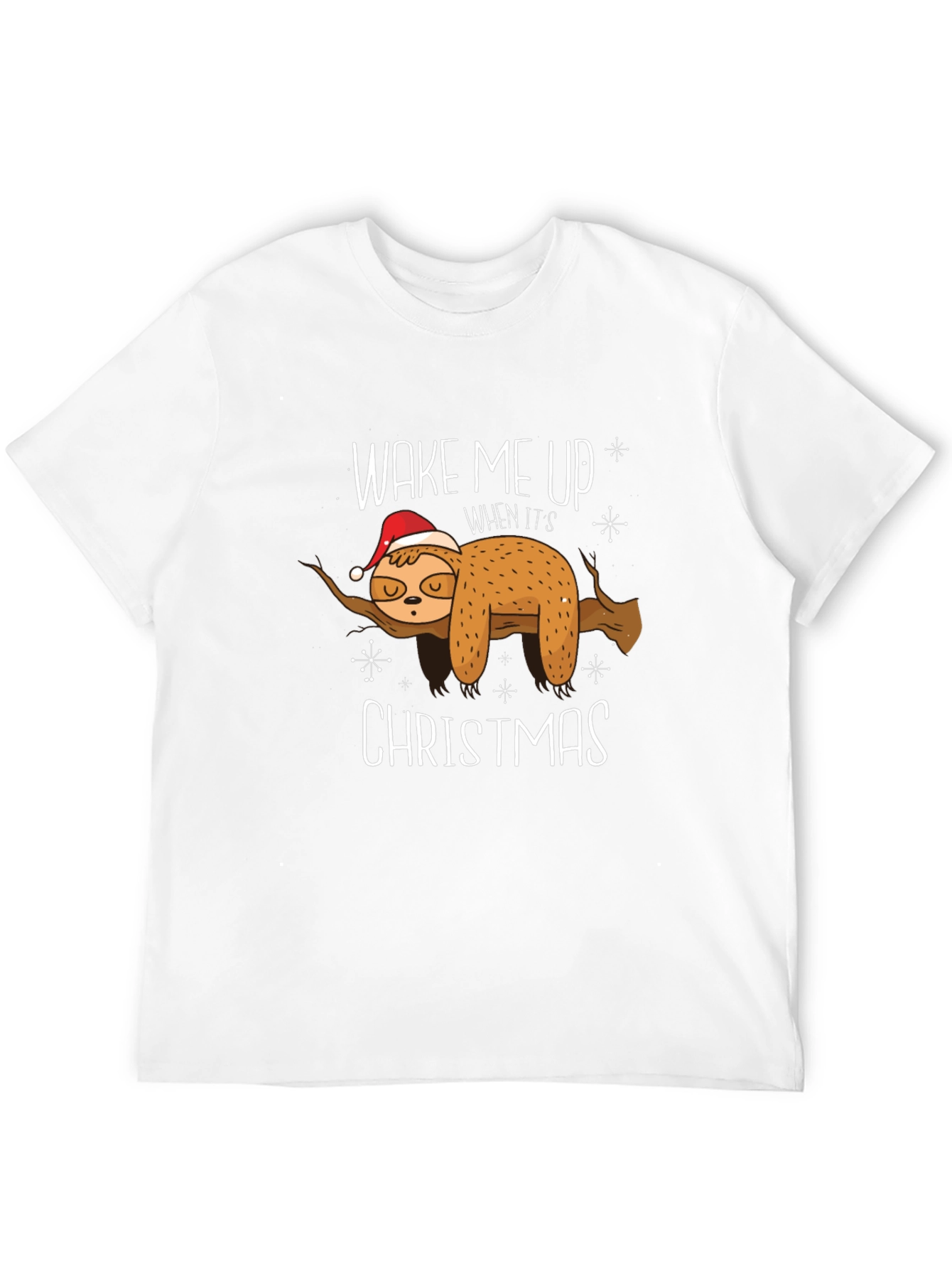Wake Me Up Christmas Sloth Graphic Tee