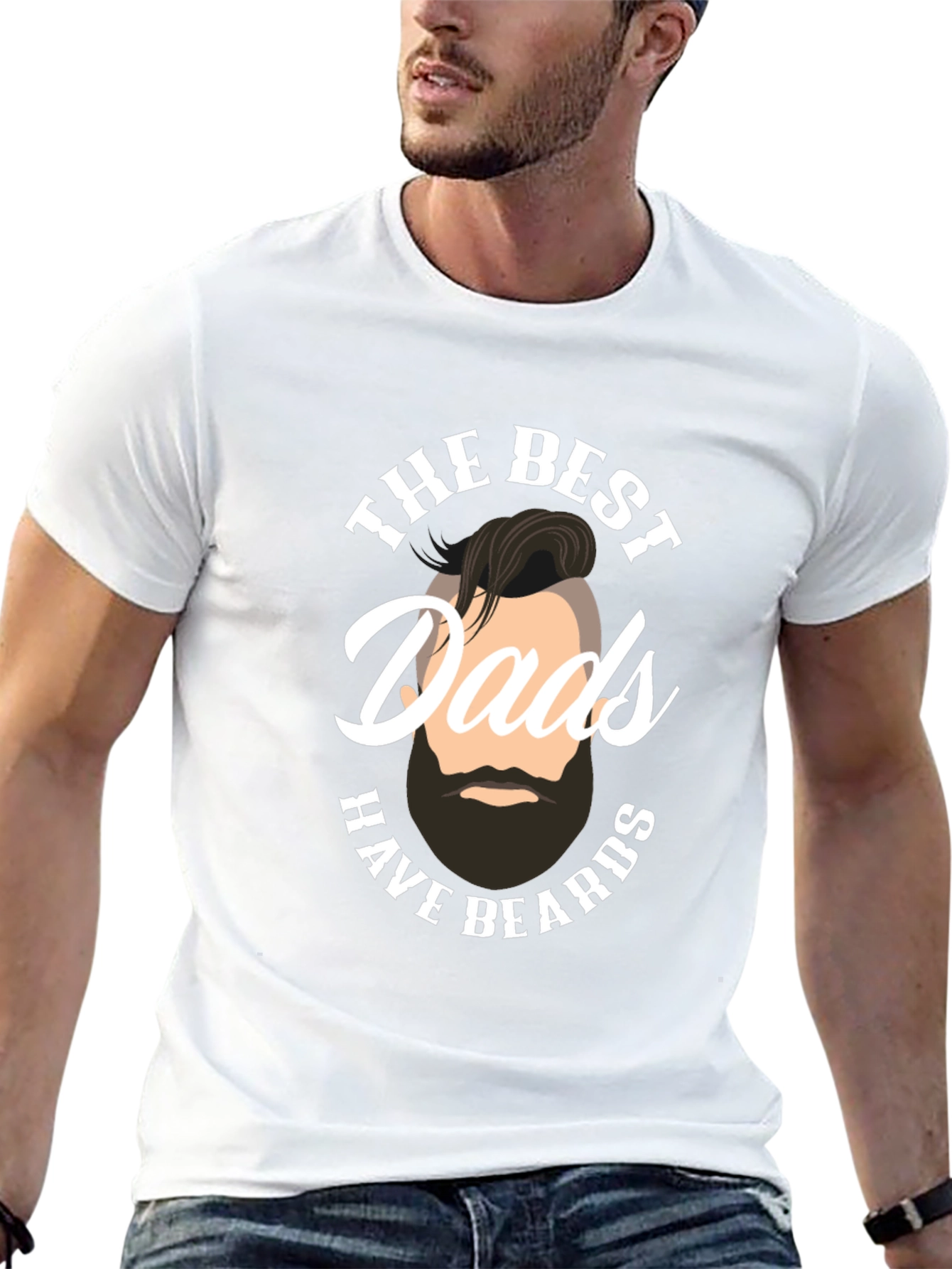 Best Dads Have Beards Graphic Tee - Black
