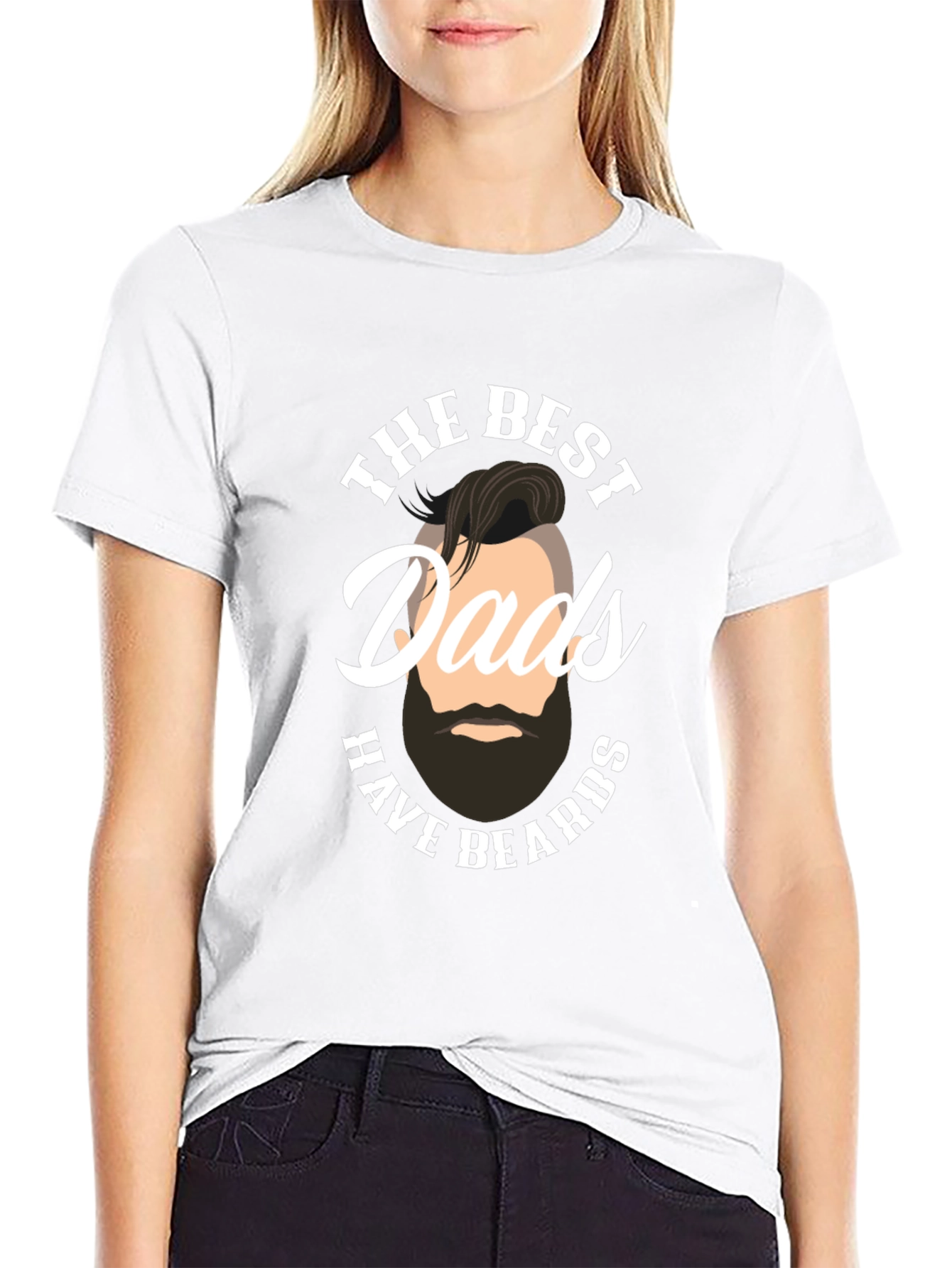 Best Dads Have Beards Graphic Tee - Black