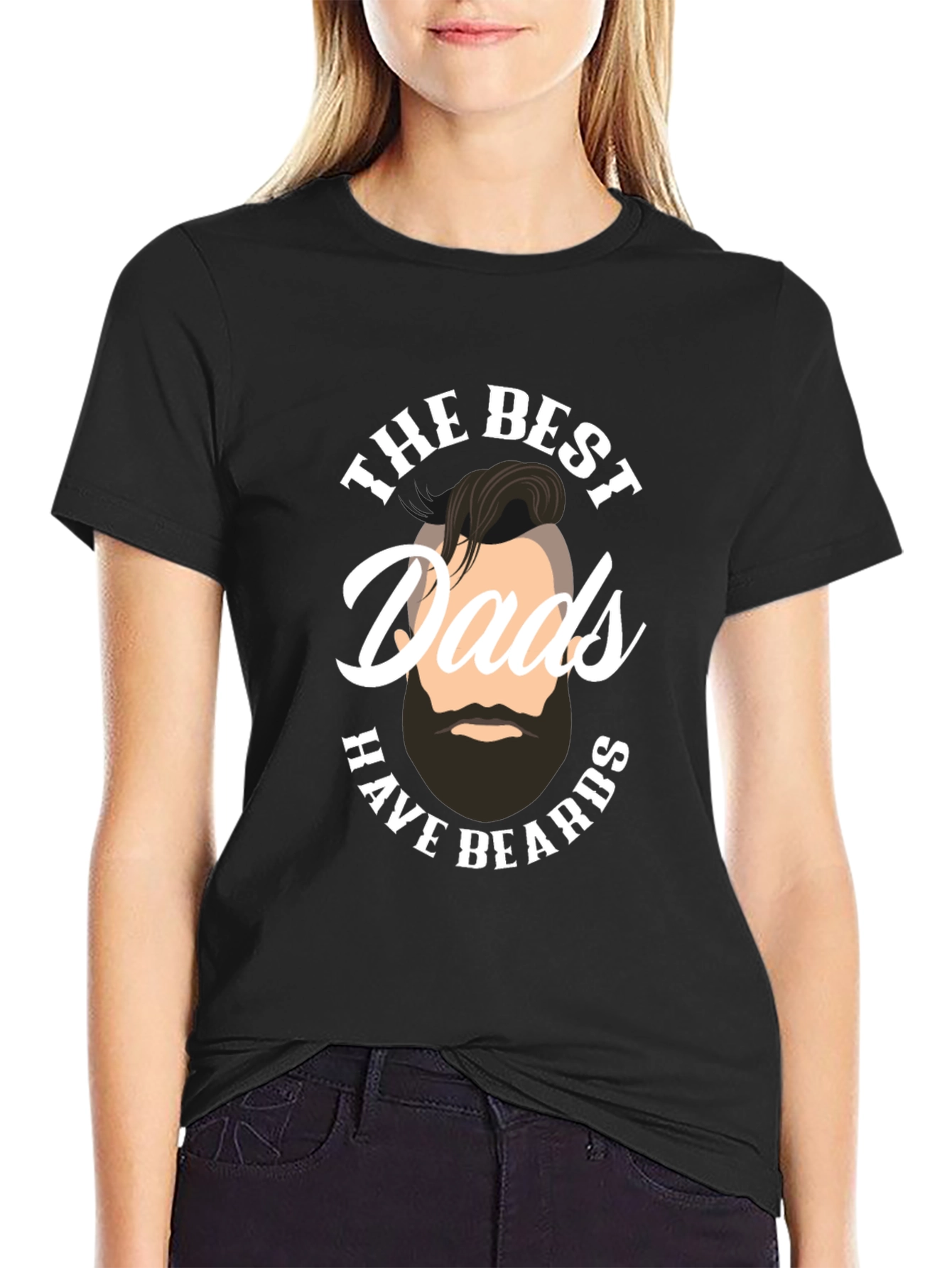 Best Dads Have Beards Graphic Tee - Black