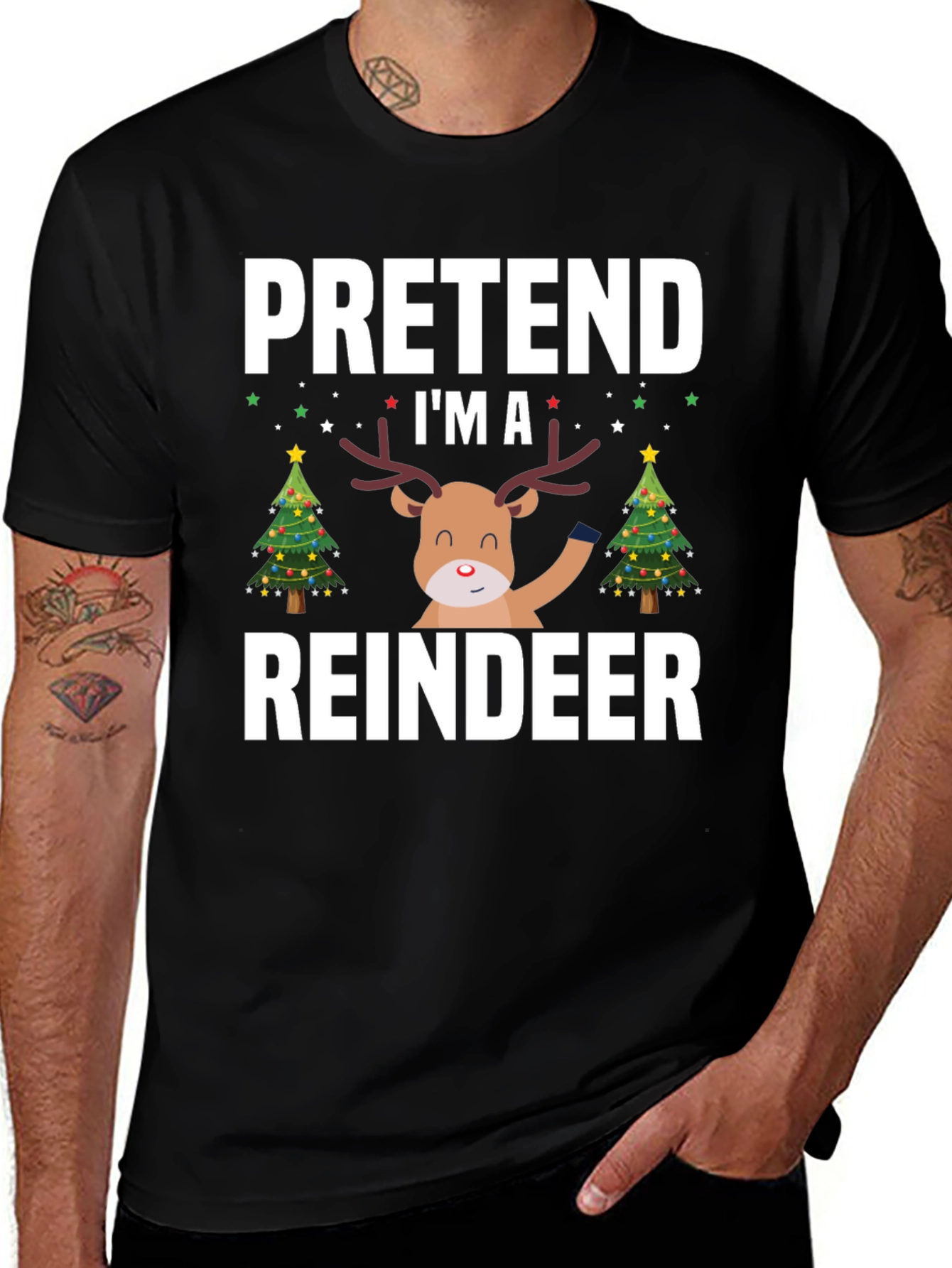Pretend Im A Reindeer Christmas T-Shirt
