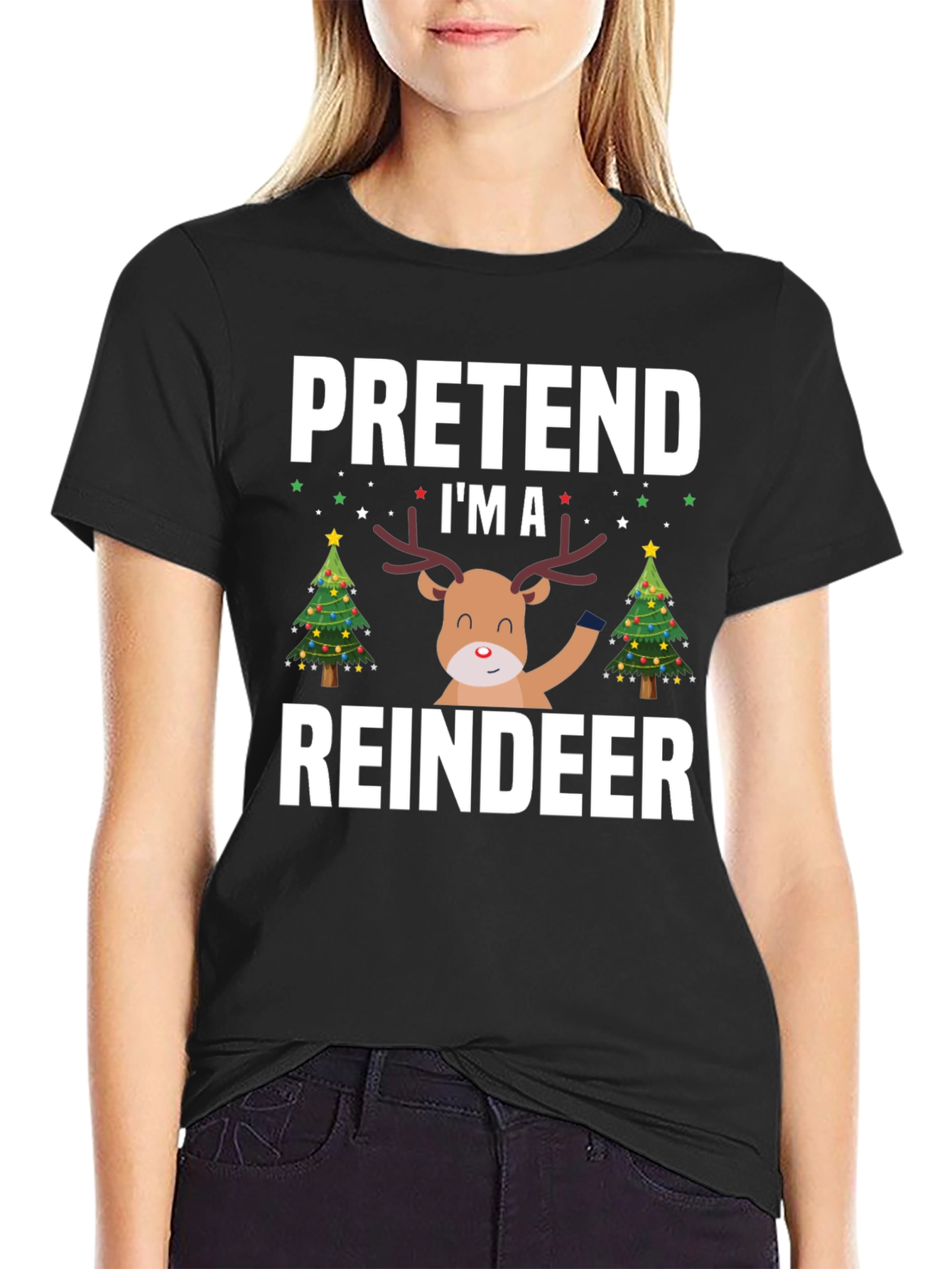 Pretend Im A Reindeer Christmas T-Shirt