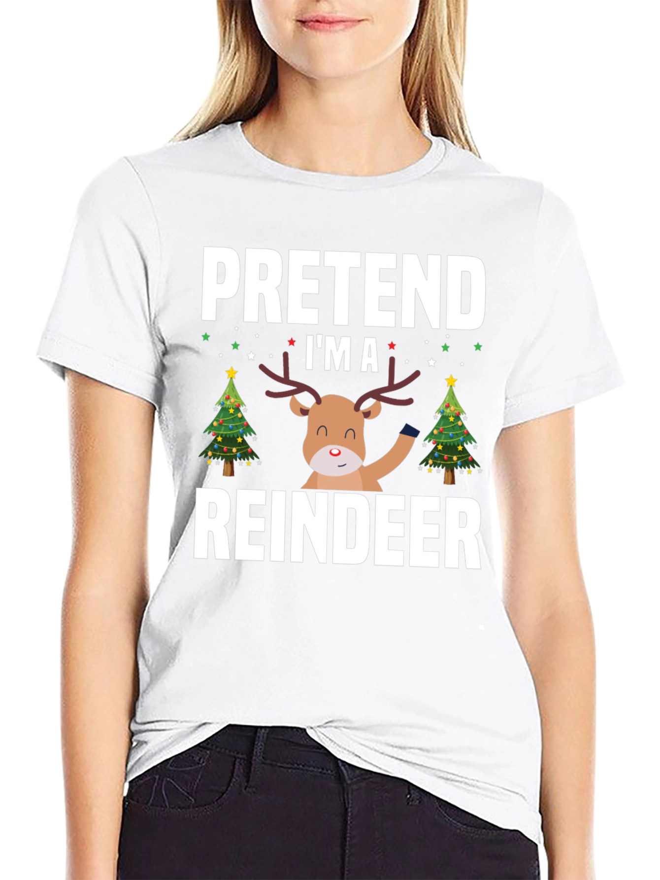 Pretend Im A Reindeer Christmas T-Shirt