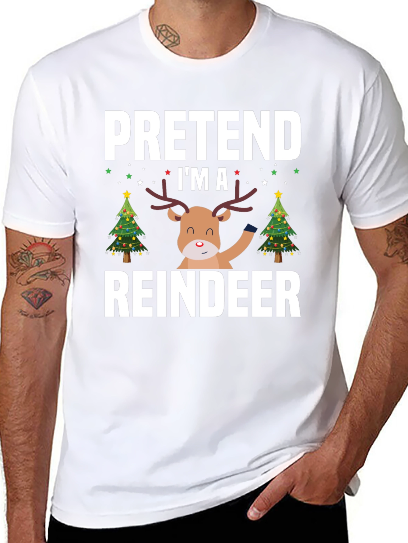 Pretend Im A Reindeer Christmas T-Shirt