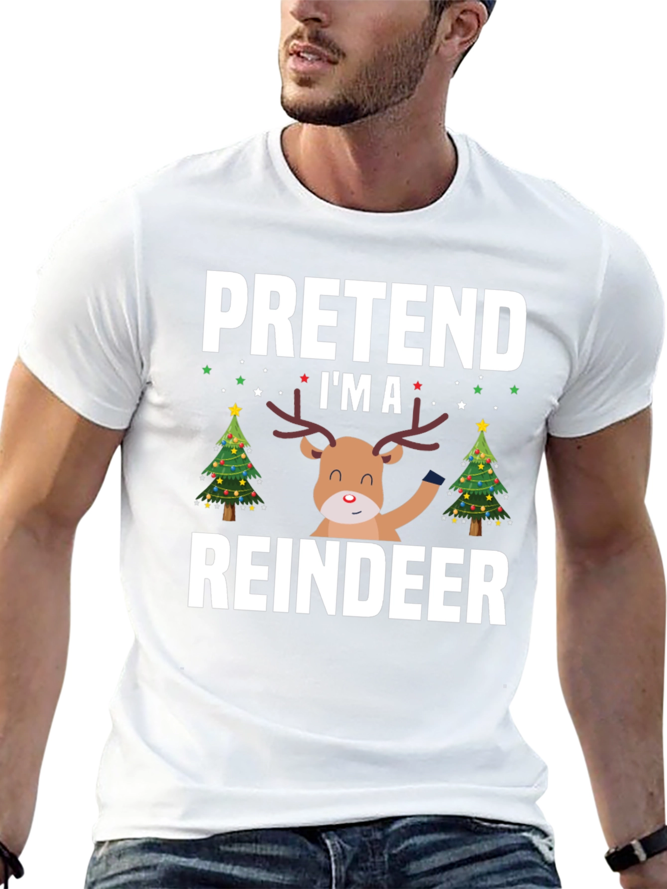 Pretend Im A Reindeer Christmas T-Shirt