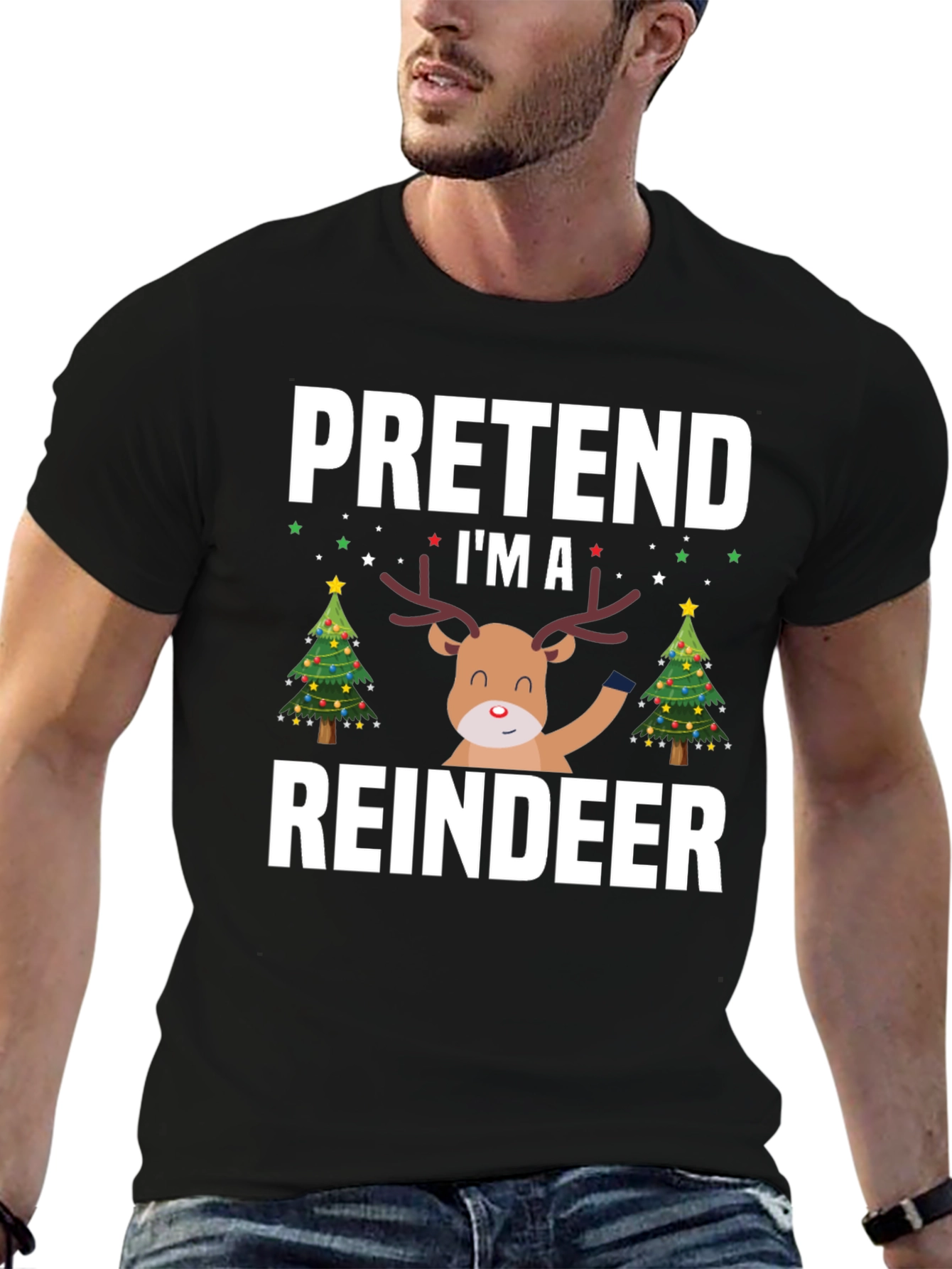 Pretend Im A Reindeer Christmas T-Shirt