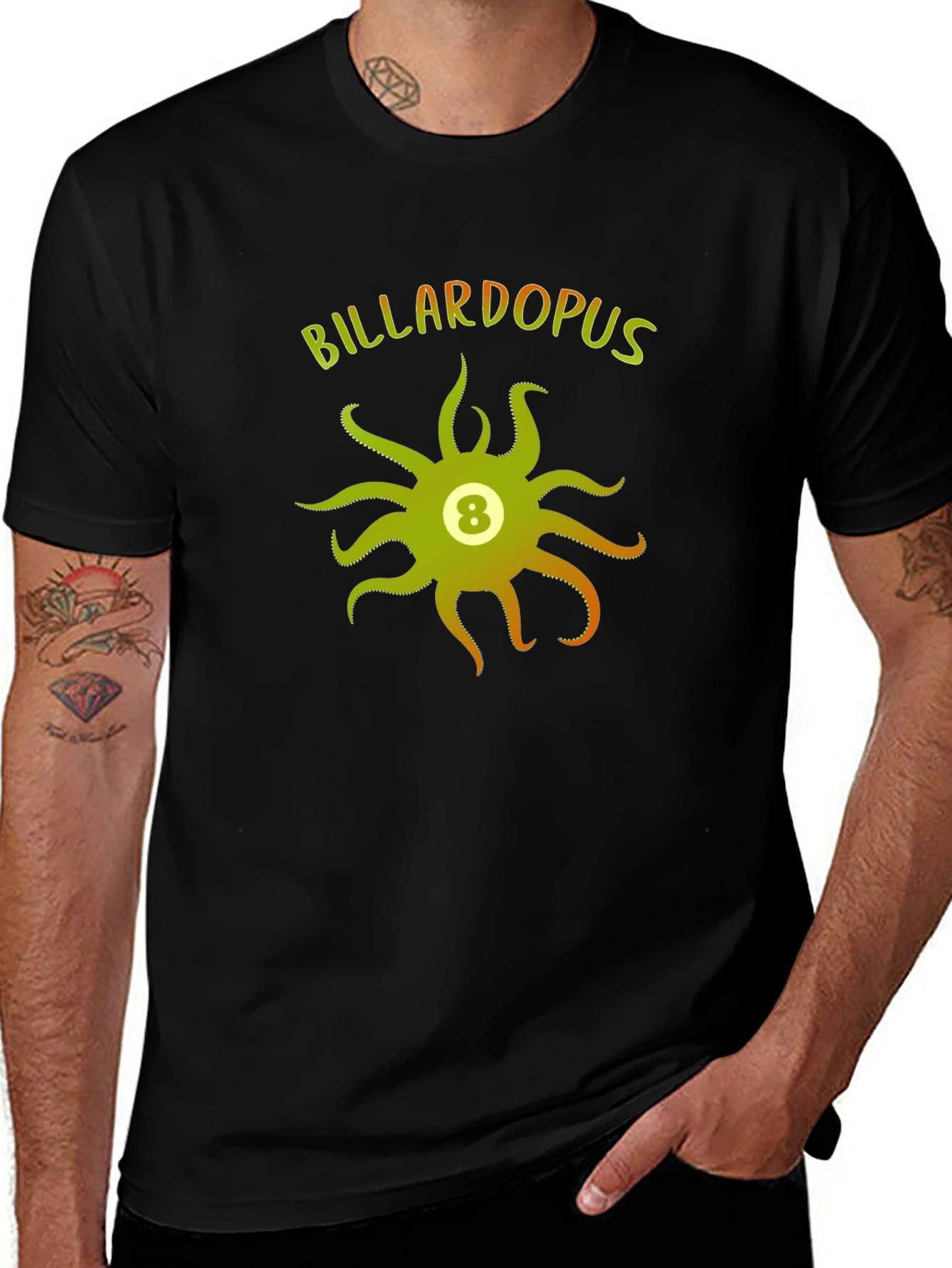 Billardopus T-Shirt - Octopus 8 Ball Graphic Tee