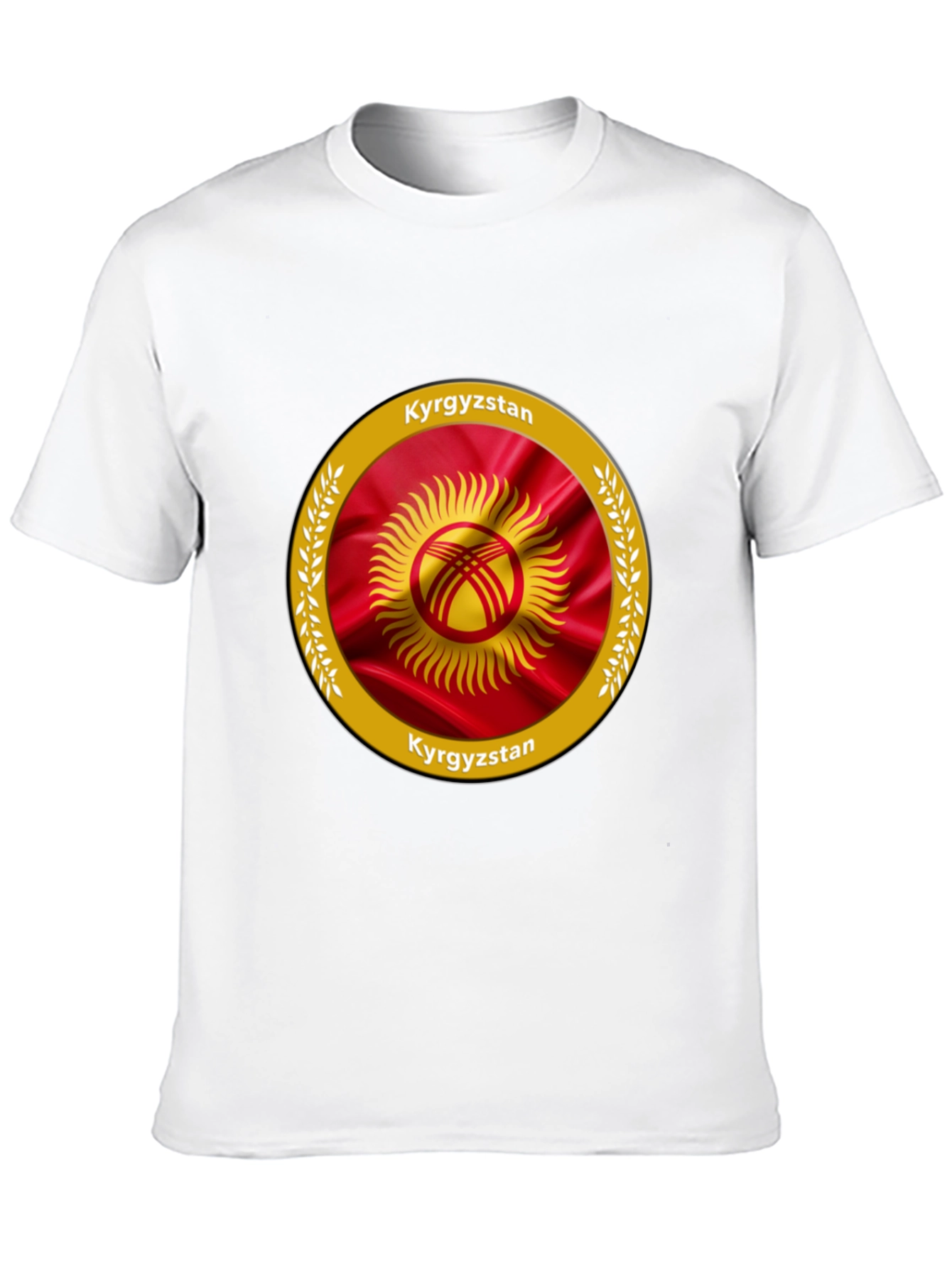 Kyrgyzstan Flag Graphic Black T-Shirt