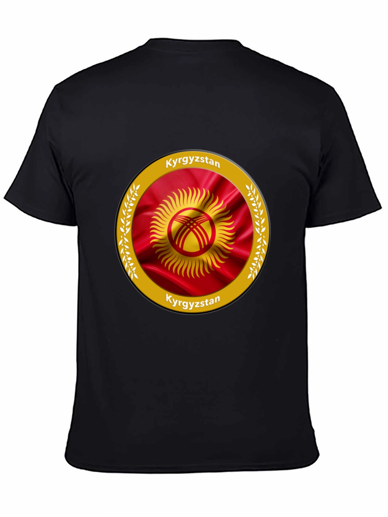 Kyrgyzstan Flag Graphic Black T-Shirt