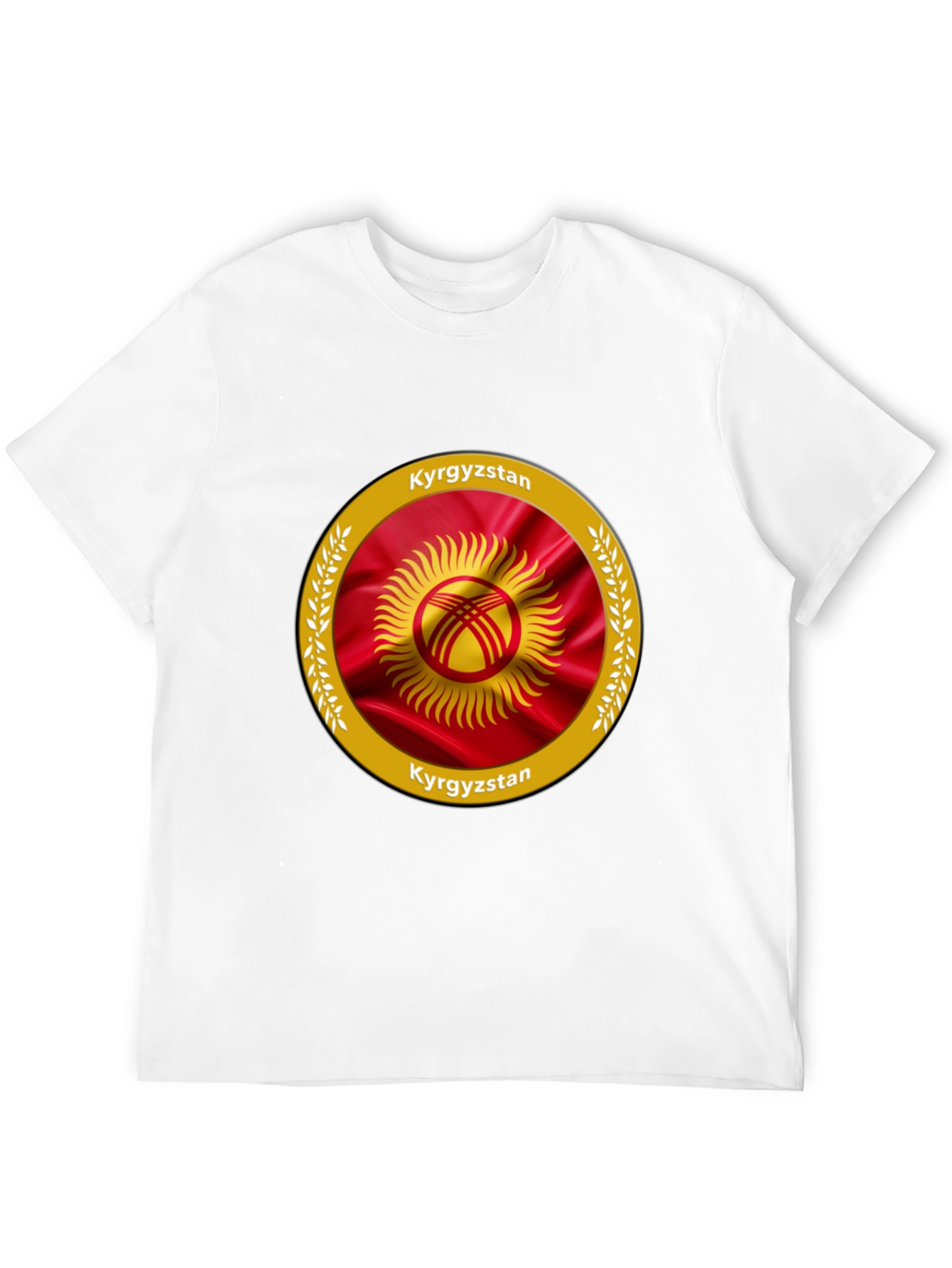 Kyrgyzstan Flag Graphic Black T-Shirt