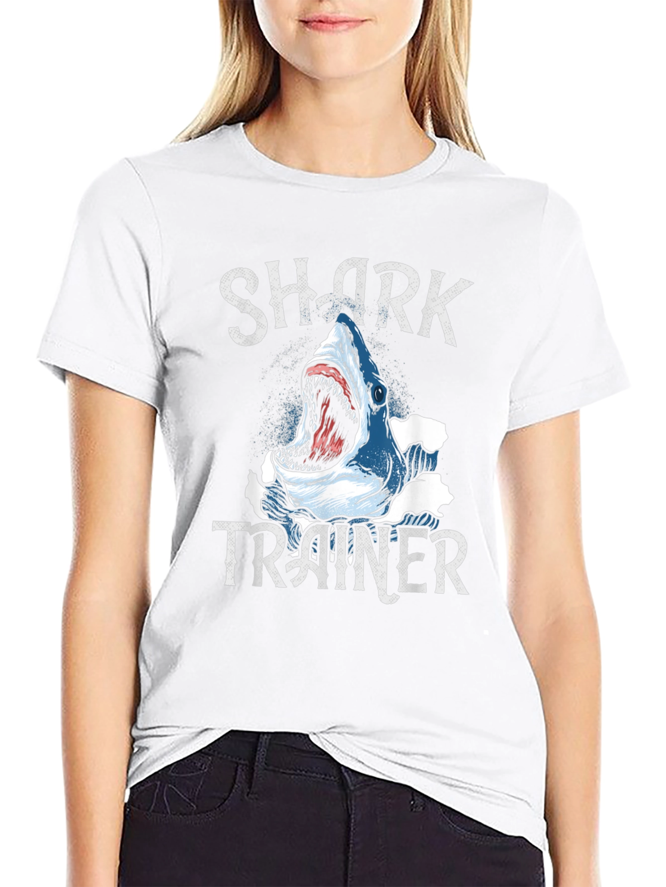 Shark Trainer Graphic T-Shirt - Black Cotton Tee