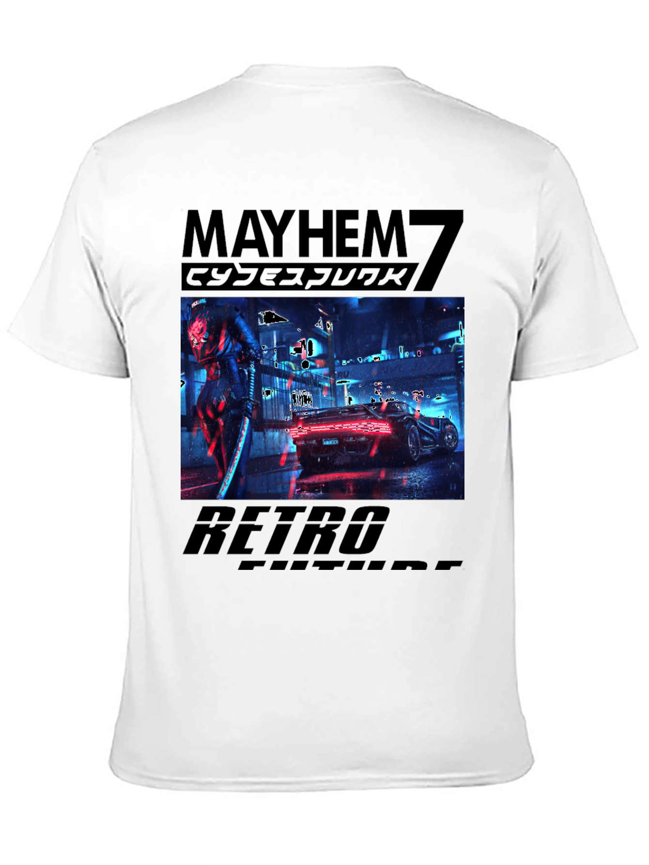 Cyberpunk Retro Future Black T-Shirt