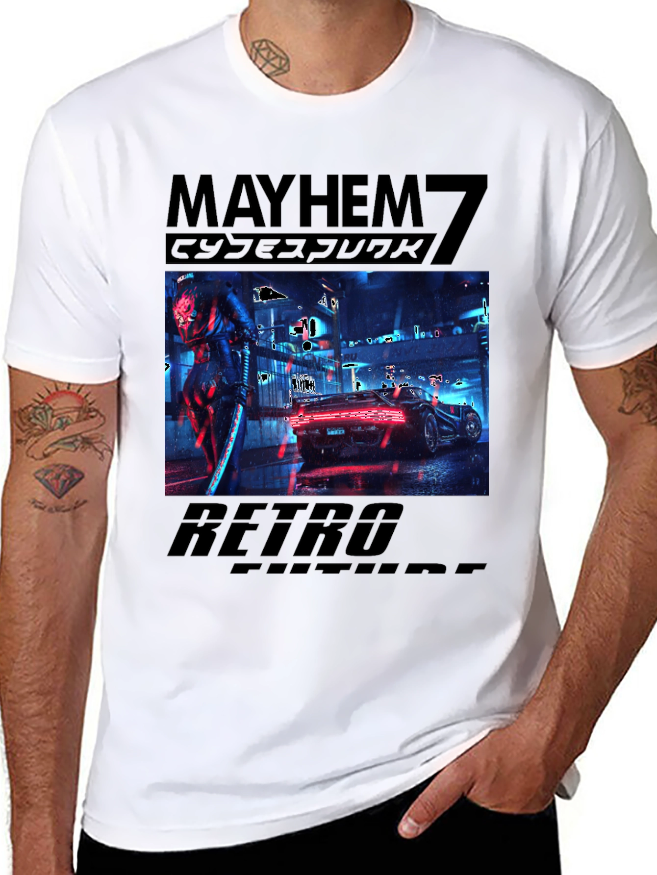 Cyberpunk Retro Future Black T-Shirt