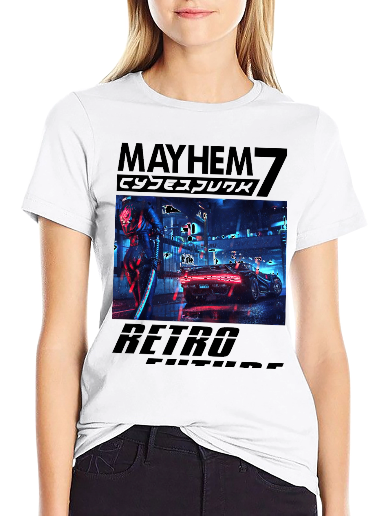 Cyberpunk Retro Future Black T-Shirt