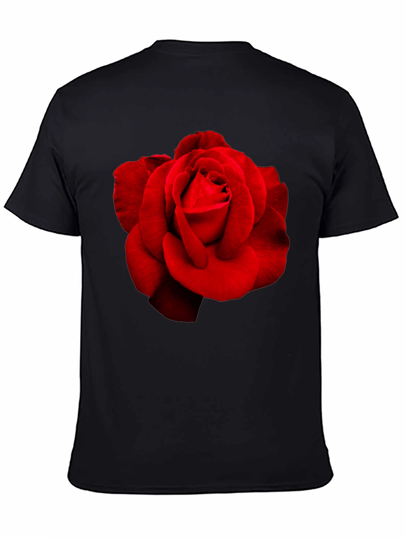 Red Rose Graphic Black T-Shirt