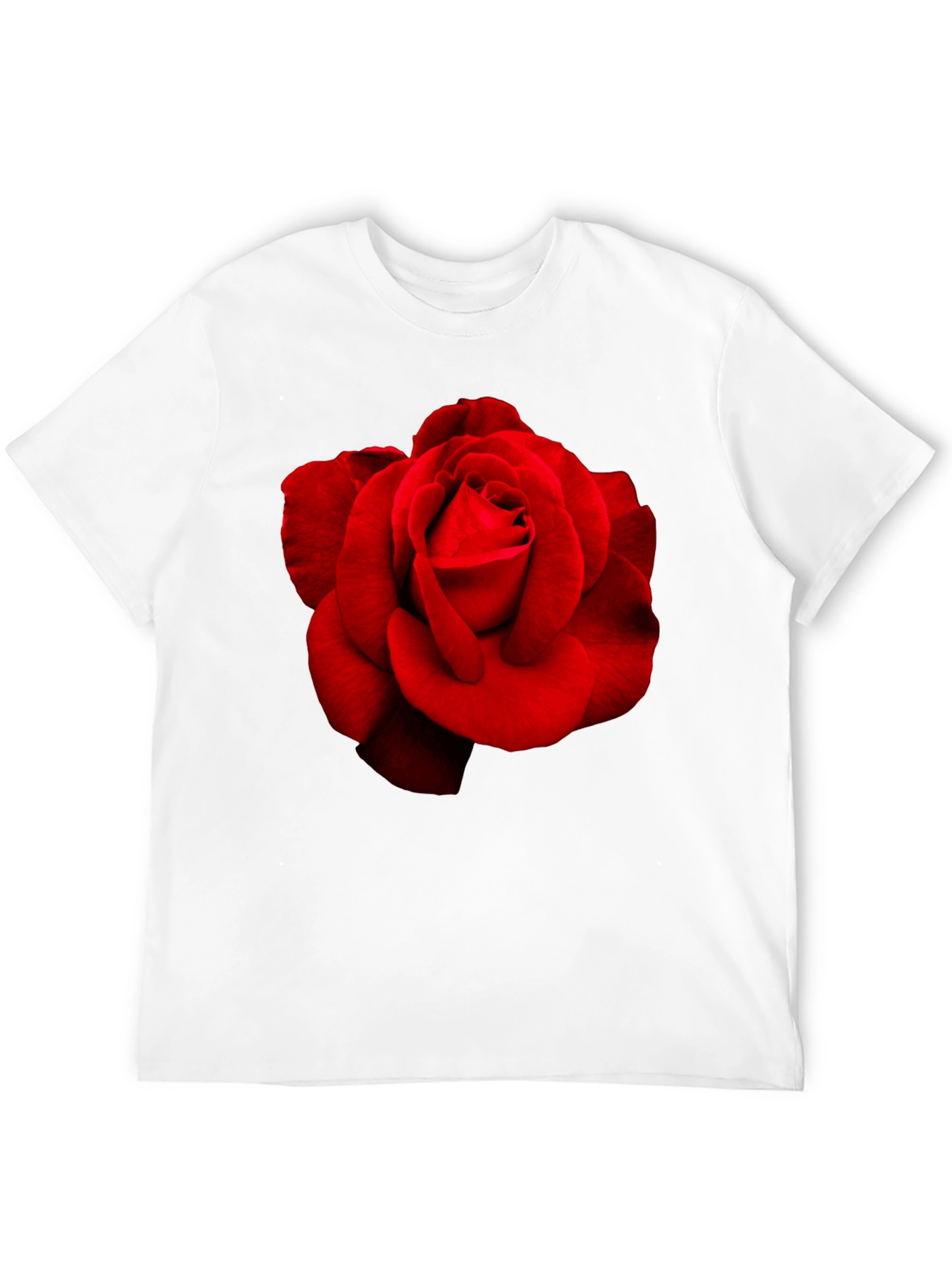 Red Rose Graphic Black T-Shirt