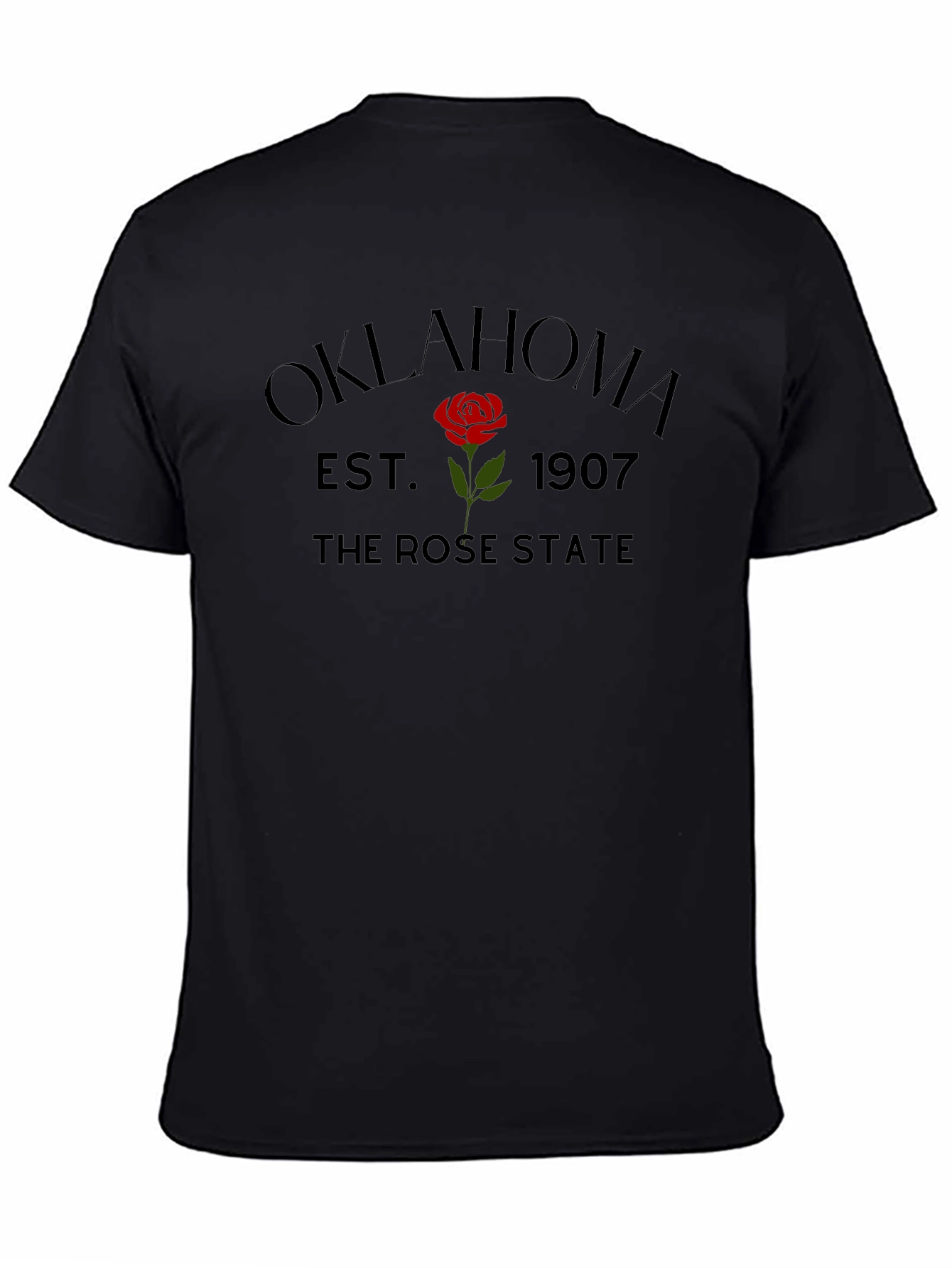 Oklahoma Rose State Black T-Shirt