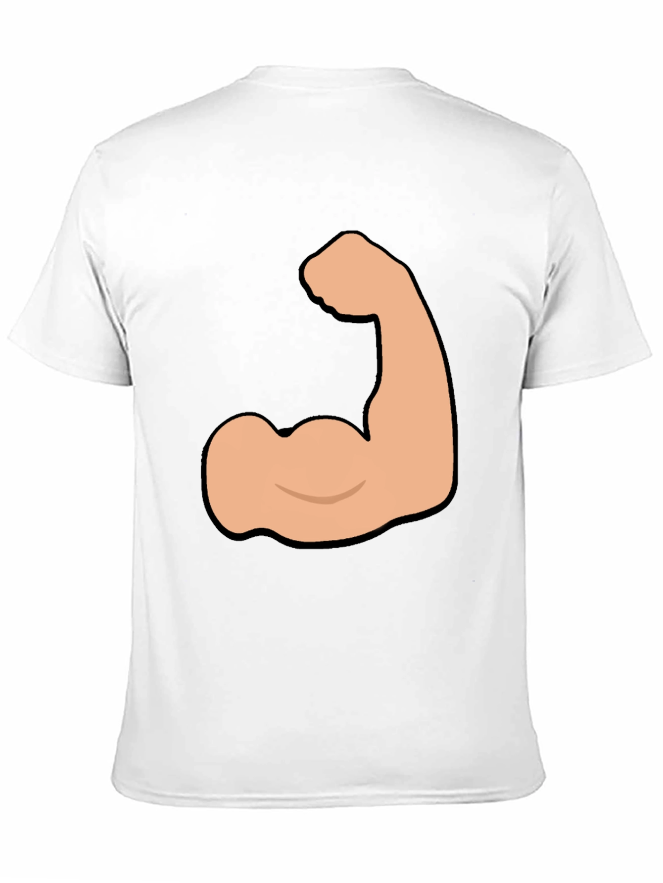 Funny Flexing Muscle Graphic Tee - Black Cotton T-Shirt