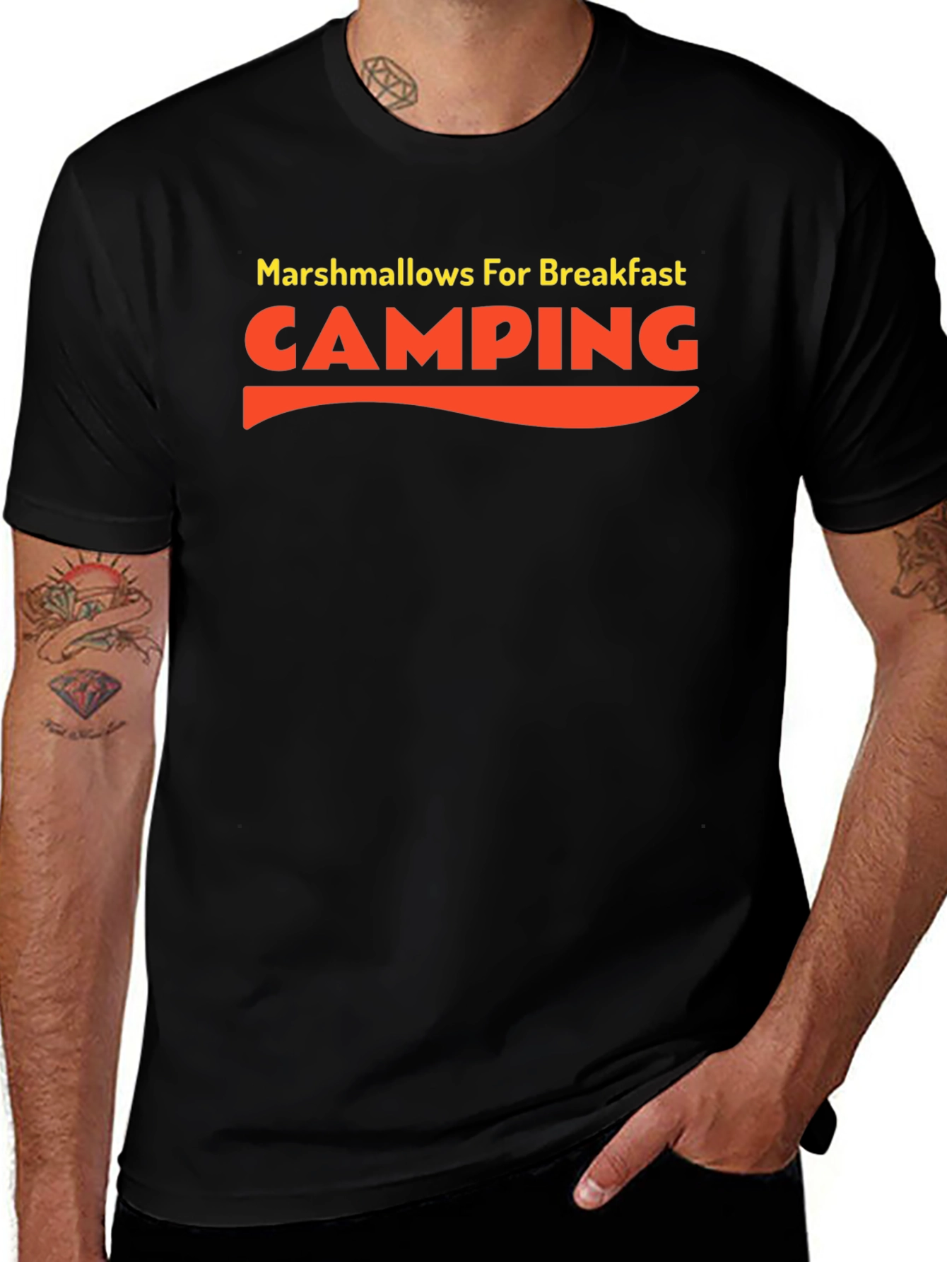 Camping Marshmallow Breakfast Graphic T-Shirt