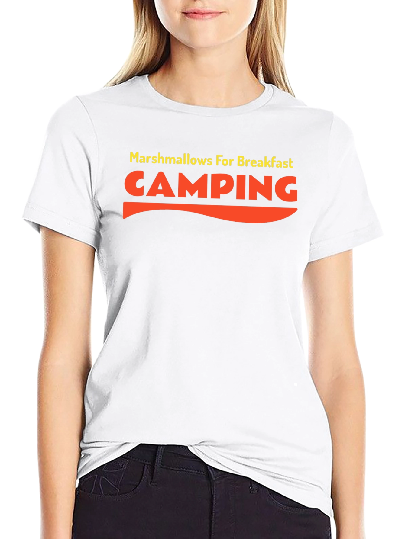 Camping Marshmallow Breakfast Graphic T-Shirt