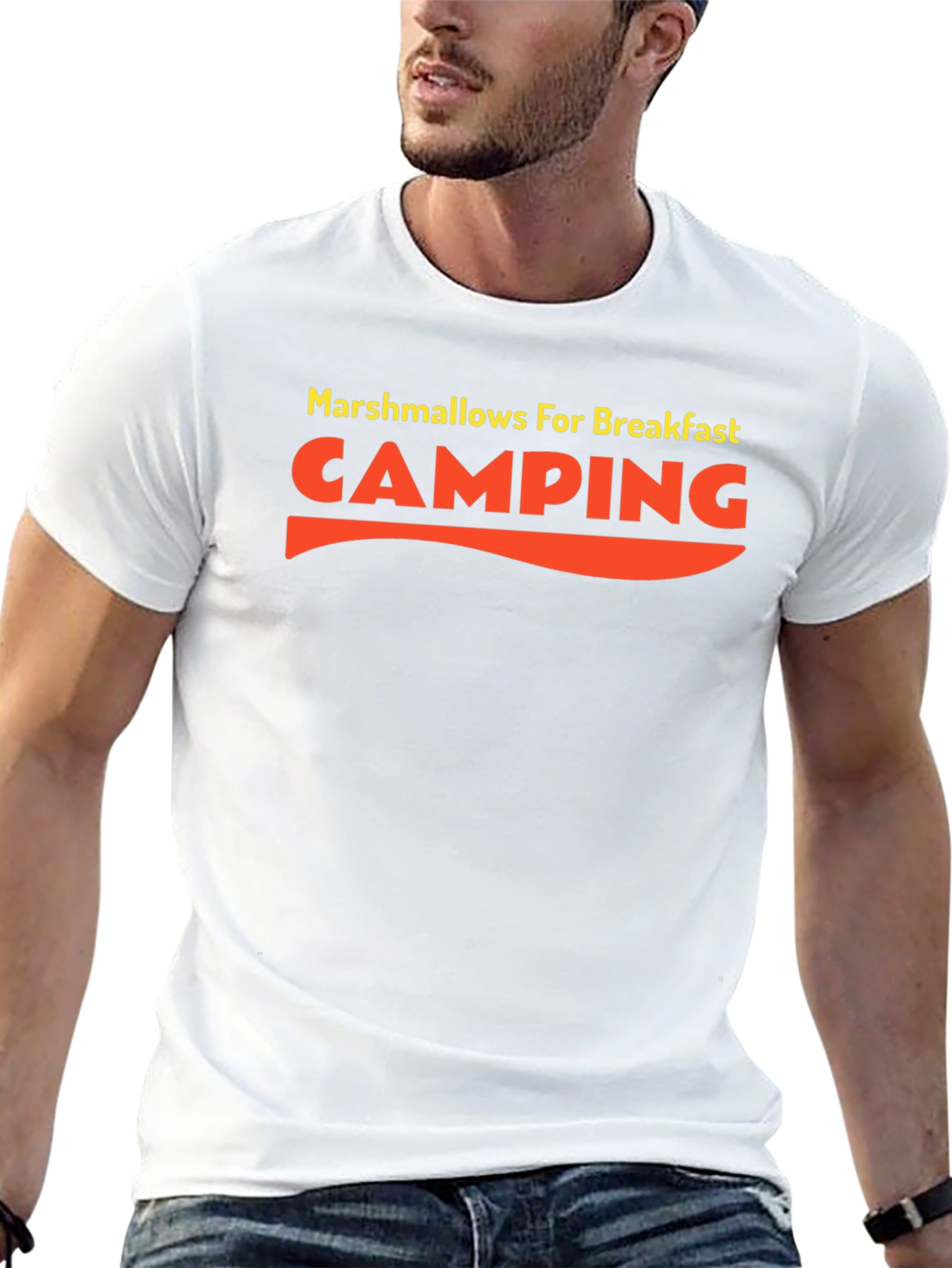 Camping Marshmallow Breakfast Graphic T-Shirt