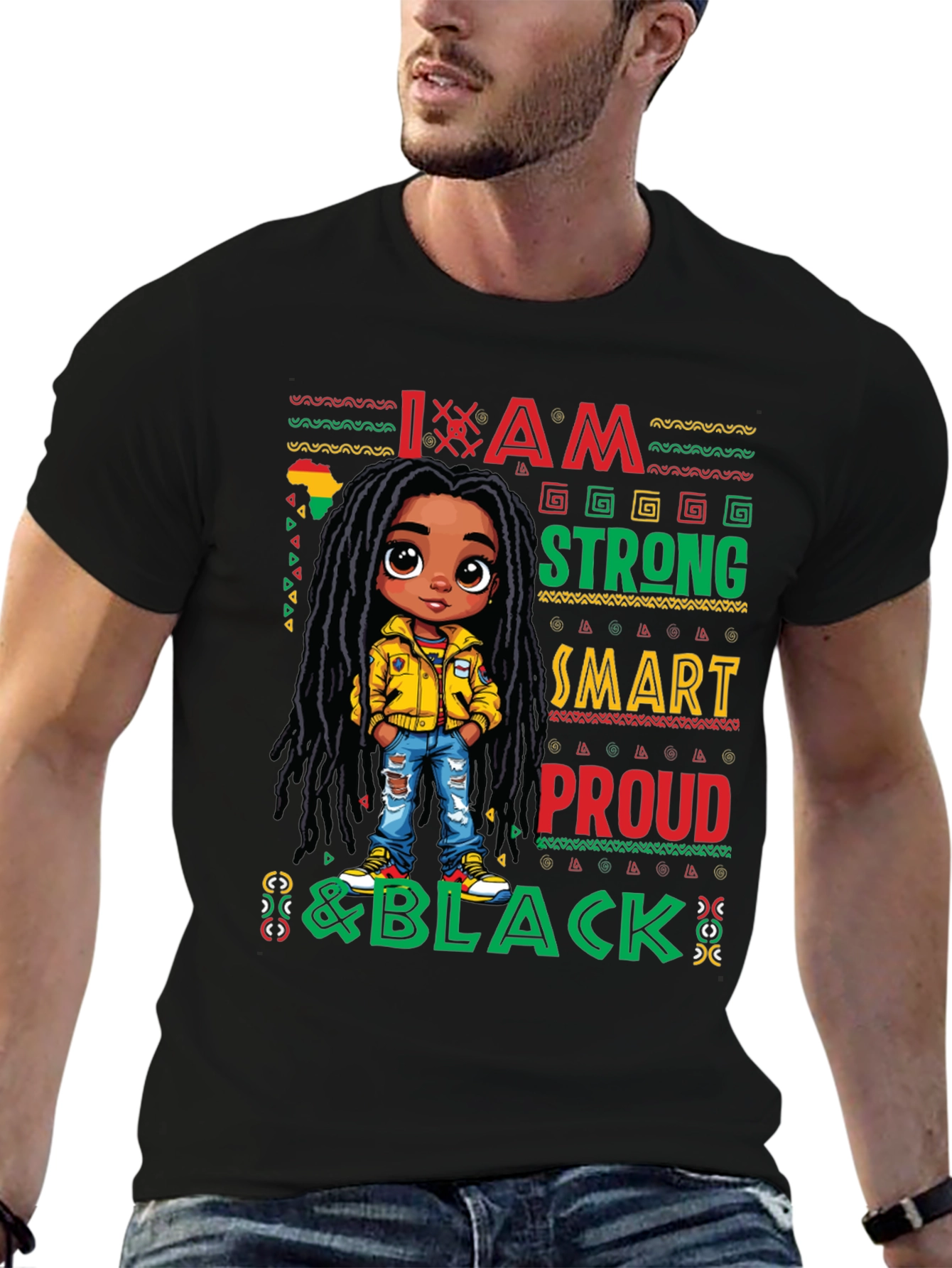 I Am Strong Smart Proud & Black Graphic T-Shirt