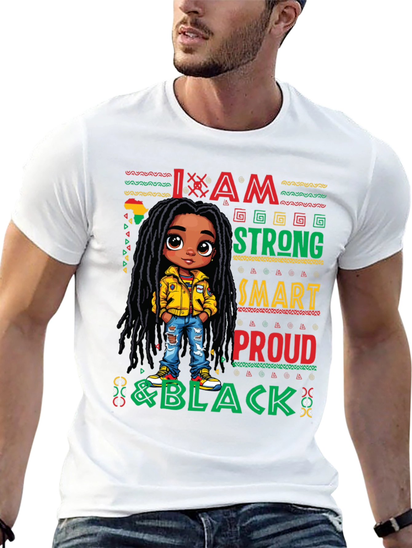 I Am Strong Smart Proud & Black Graphic T-Shirt