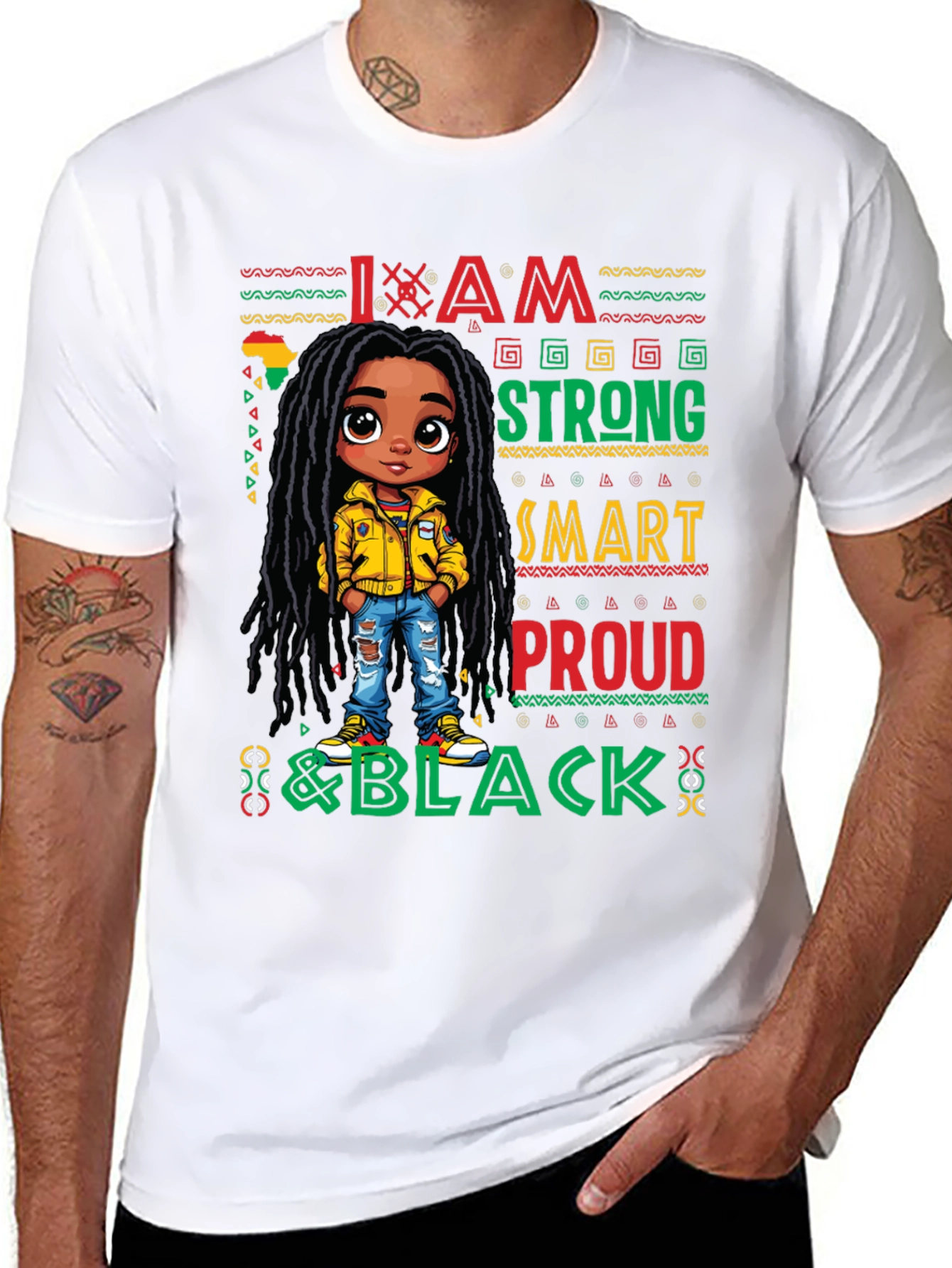 I Am Strong Smart Proud & Black Graphic T-Shirt