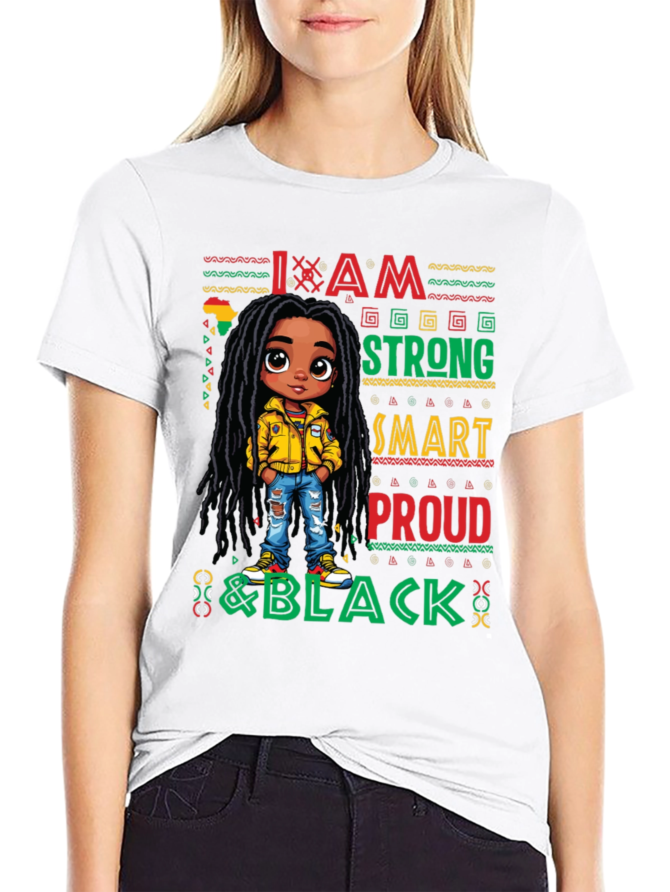 I Am Strong Smart Proud & Black Graphic T-Shirt