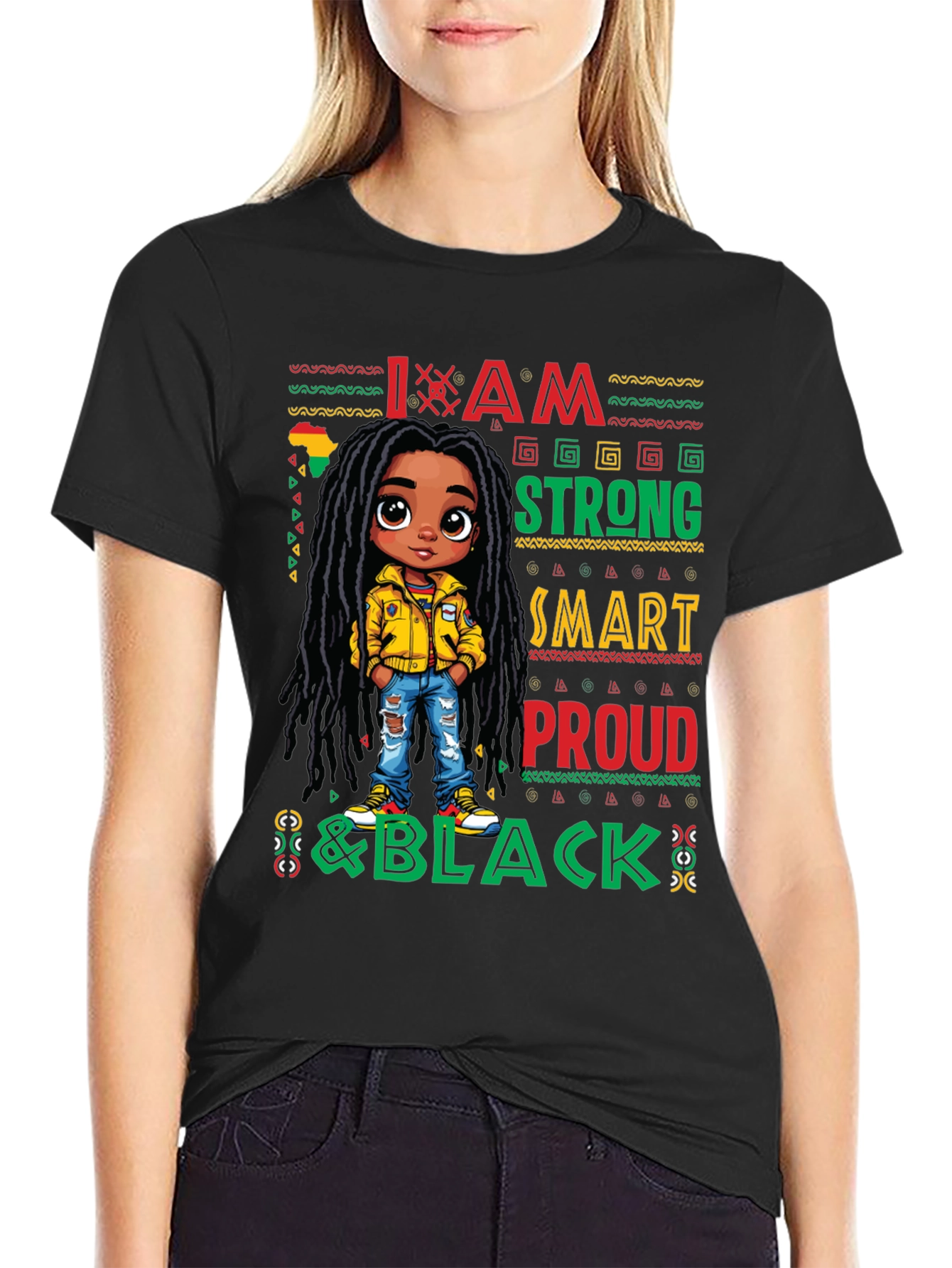 I Am Strong Smart Proud & Black Graphic T-Shirt