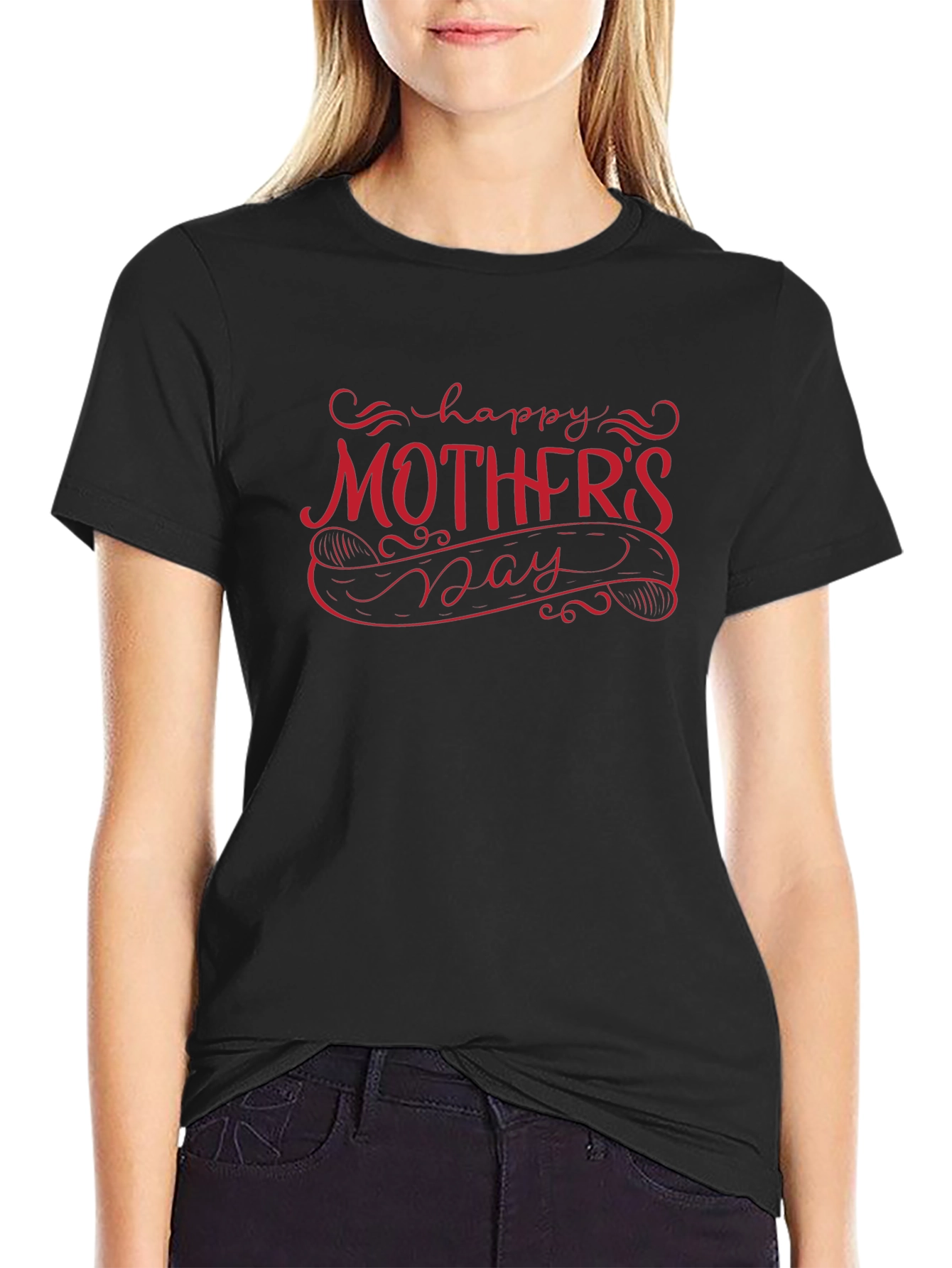 Happy Mothers Day Black T-Shirt