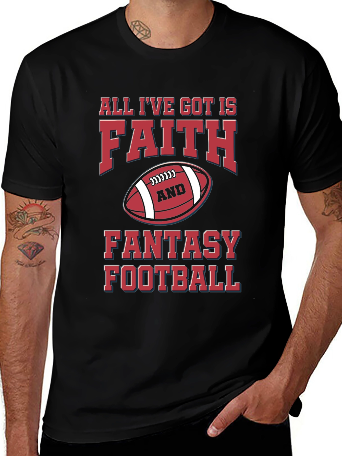 Faith & Fantasy Football Graphic T-Shirt