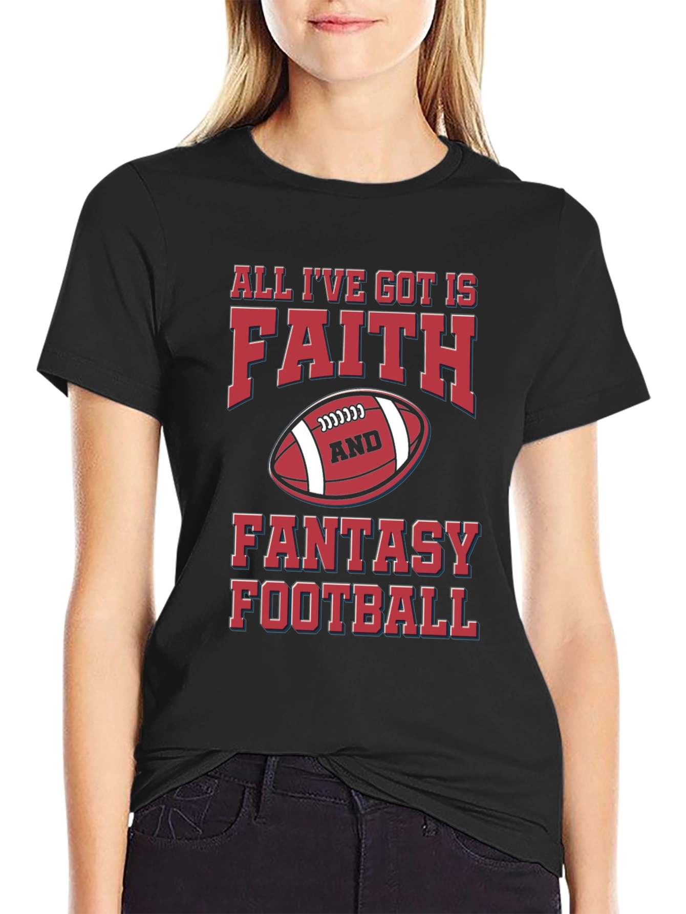 Faith & Fantasy Football Graphic T-Shirt
