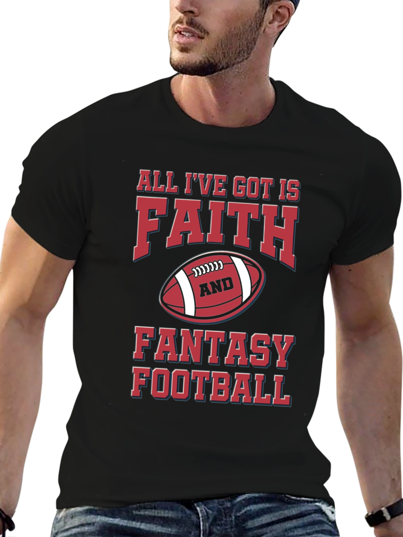 Faith & Fantasy Football Graphic T-Shirt
