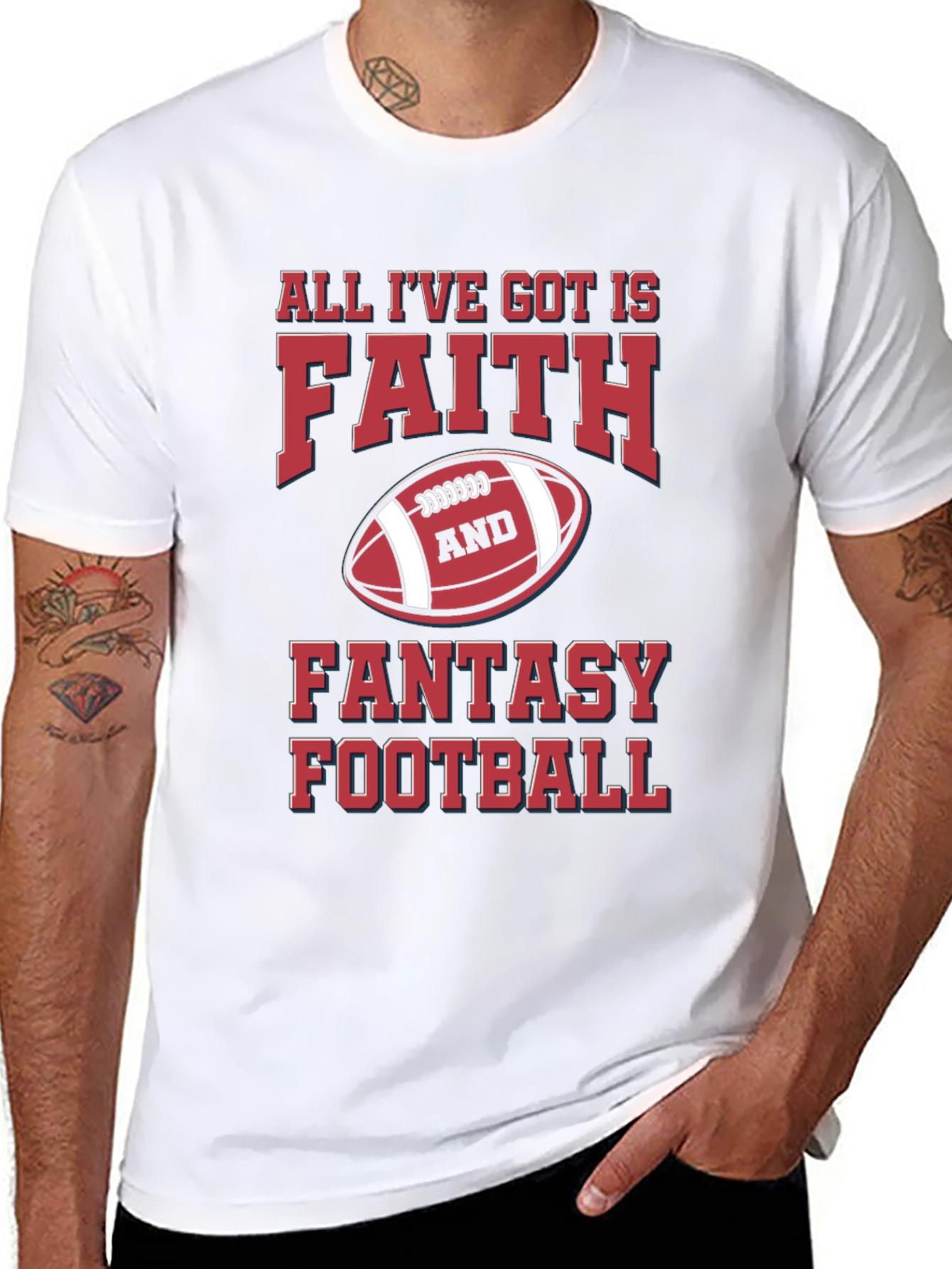 Faith & Fantasy Football Graphic T-Shirt