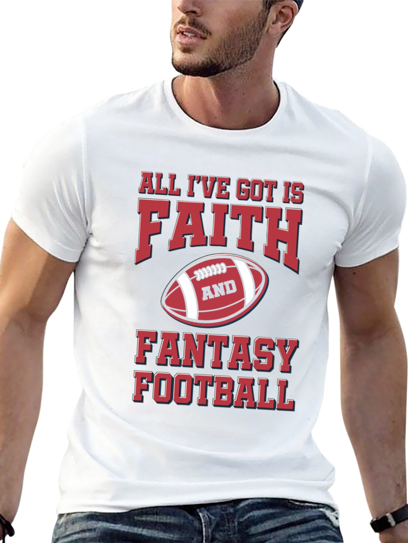 Faith & Fantasy Football Graphic T-Shirt