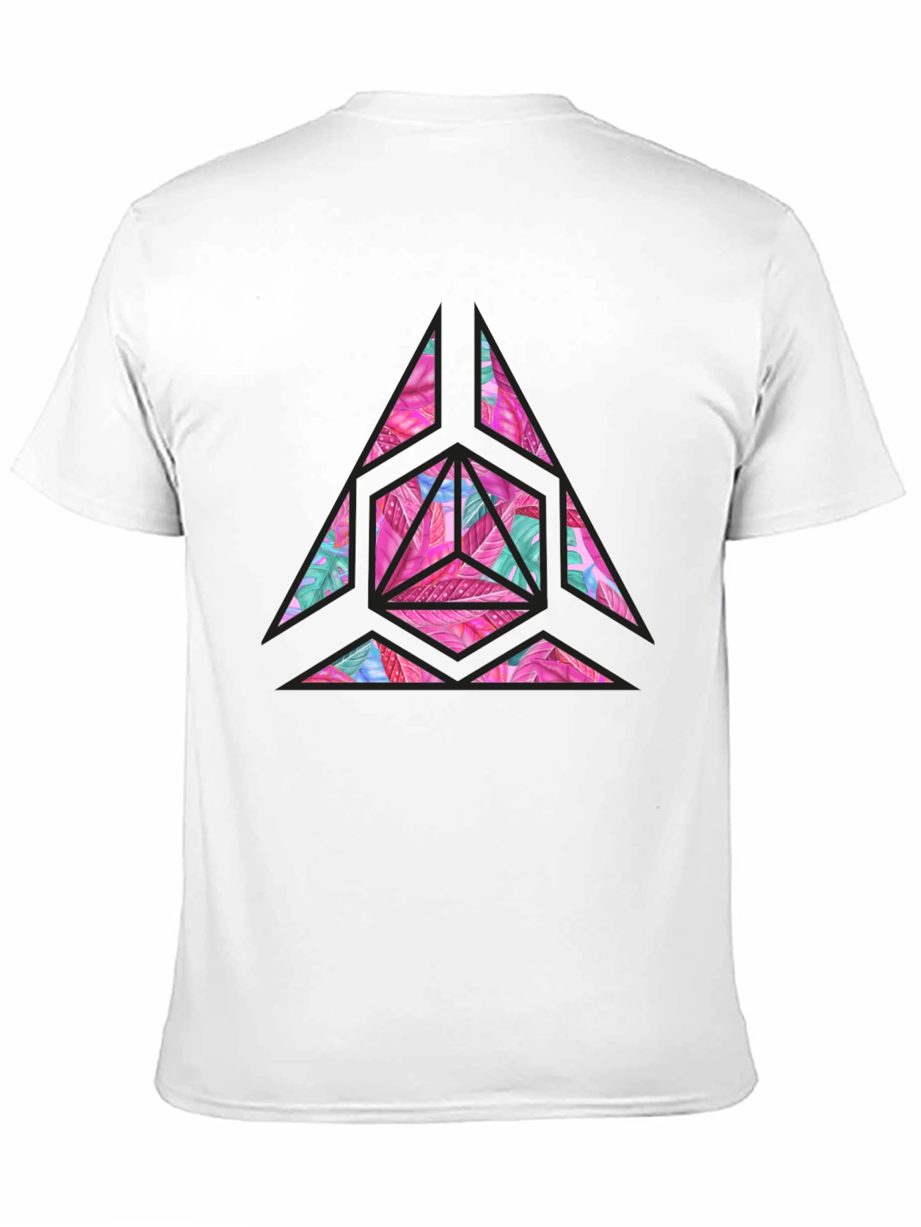 Geometric Floral Print Mens T-Shirt