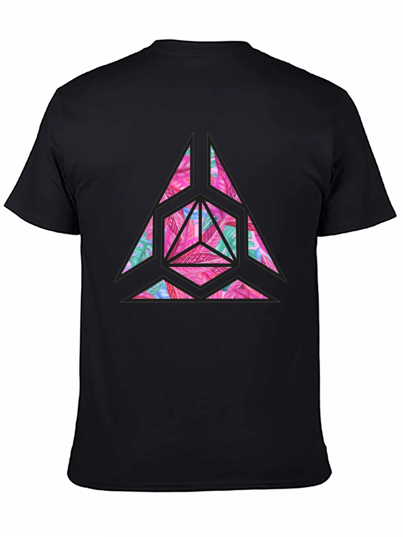 Geometric Floral Print Mens T-Shirt