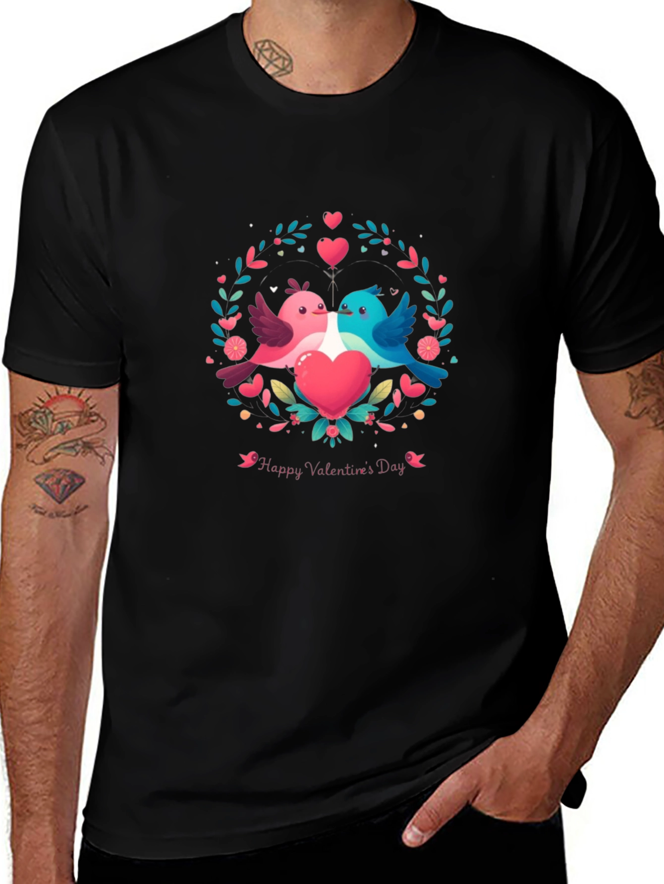 Valentines Day Birds Graphic Tee