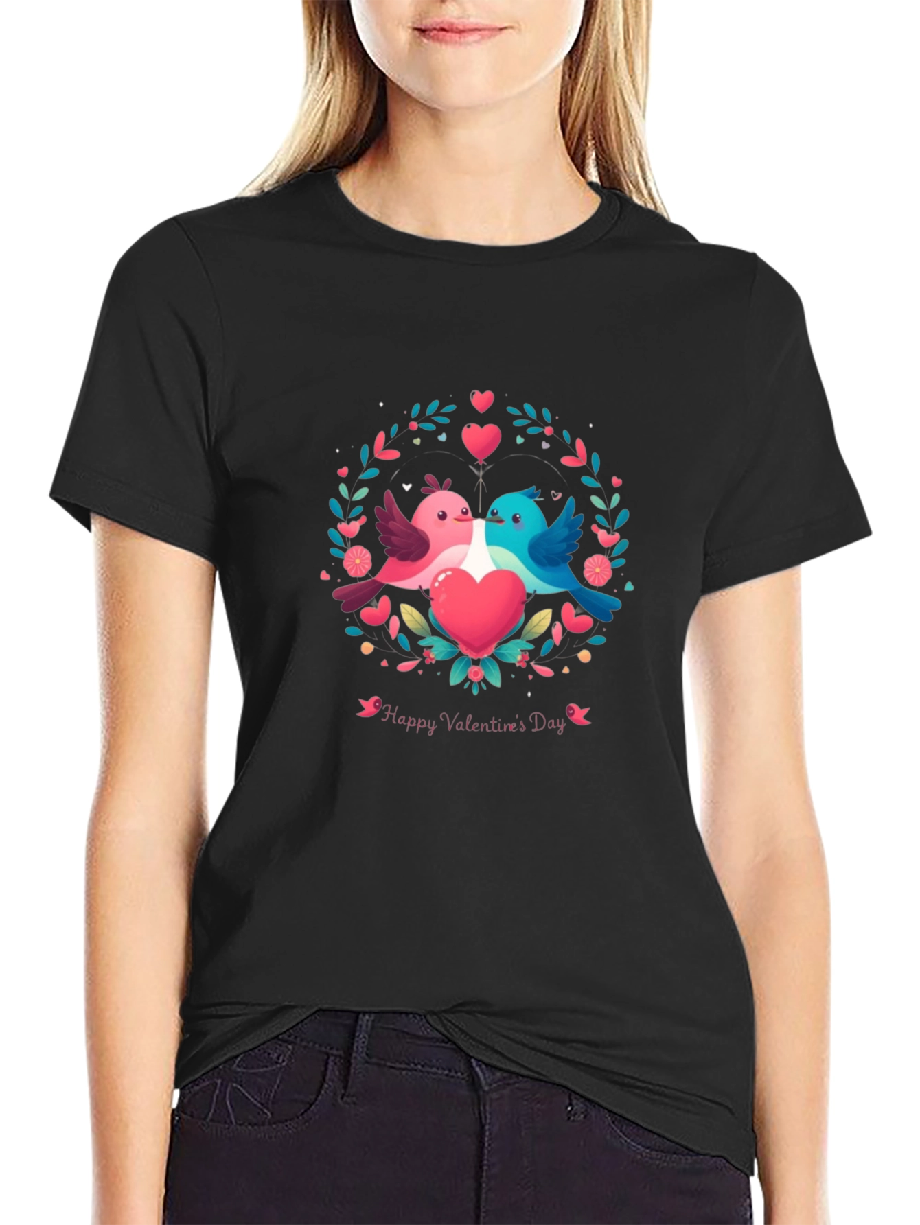Valentines Day Birds Graphic Tee