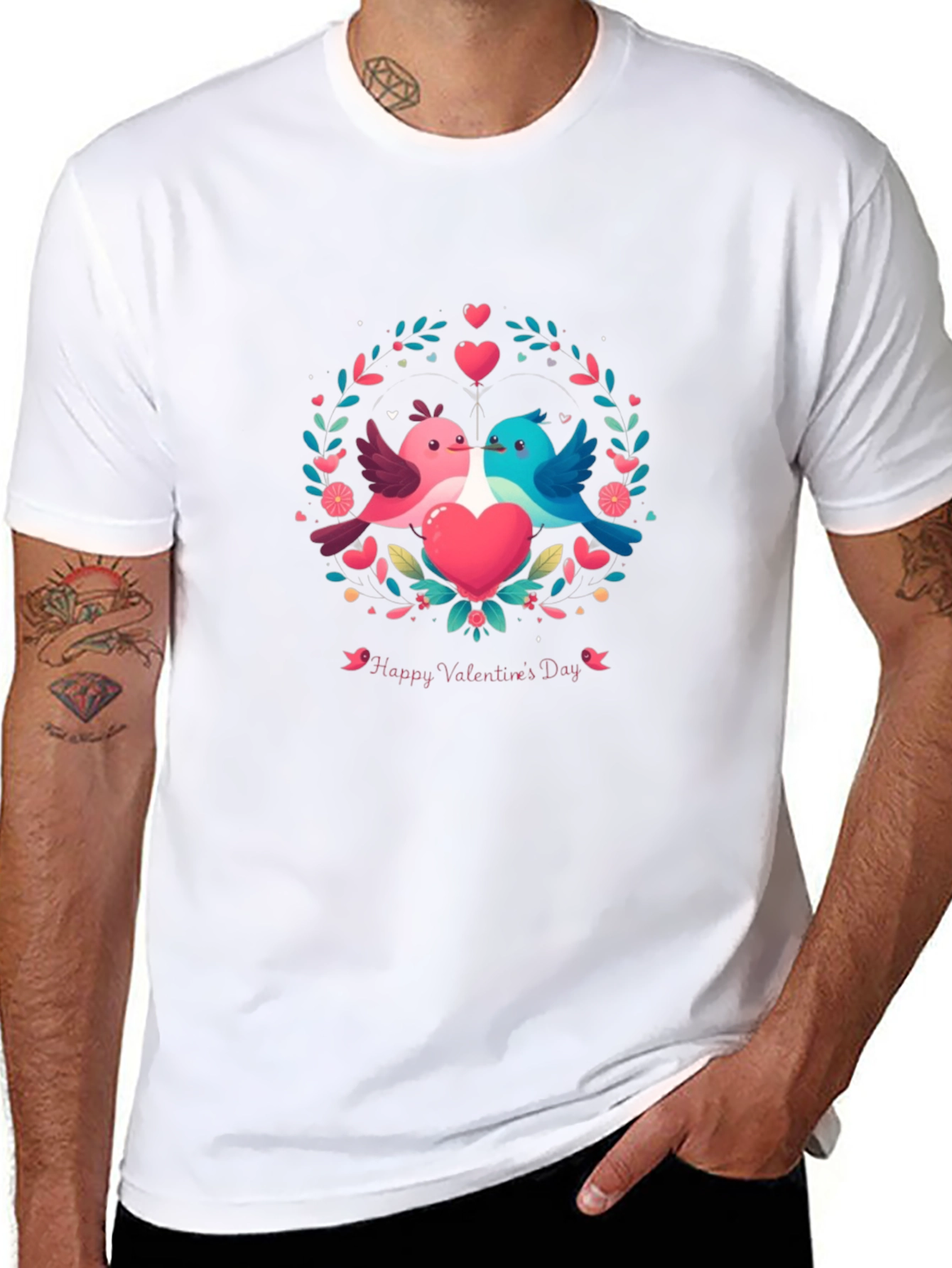 Valentines Day Birds Graphic Tee