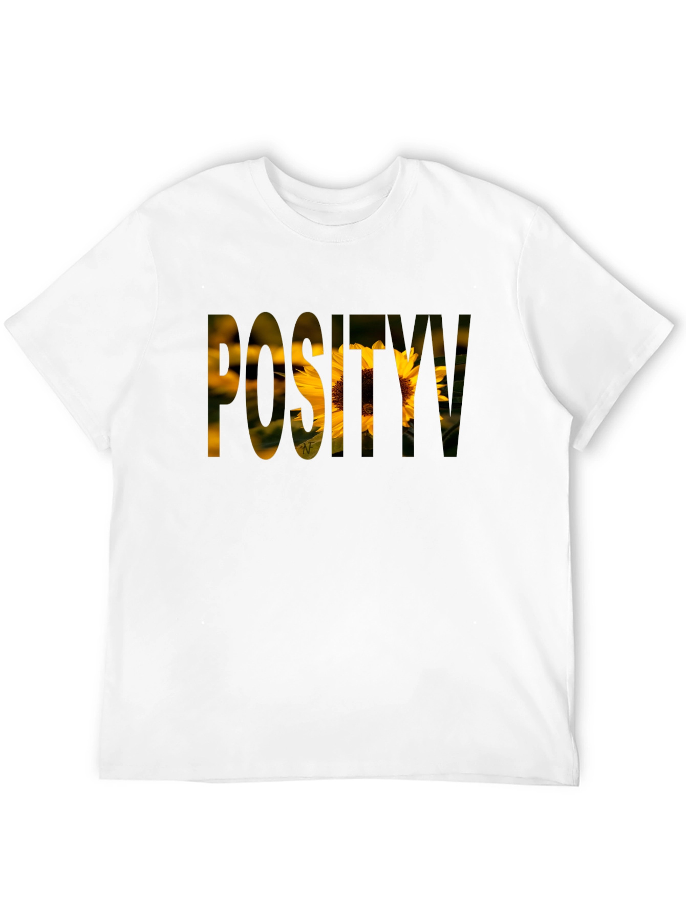 Positivity Sunflower Graphic T-Shirt - Black