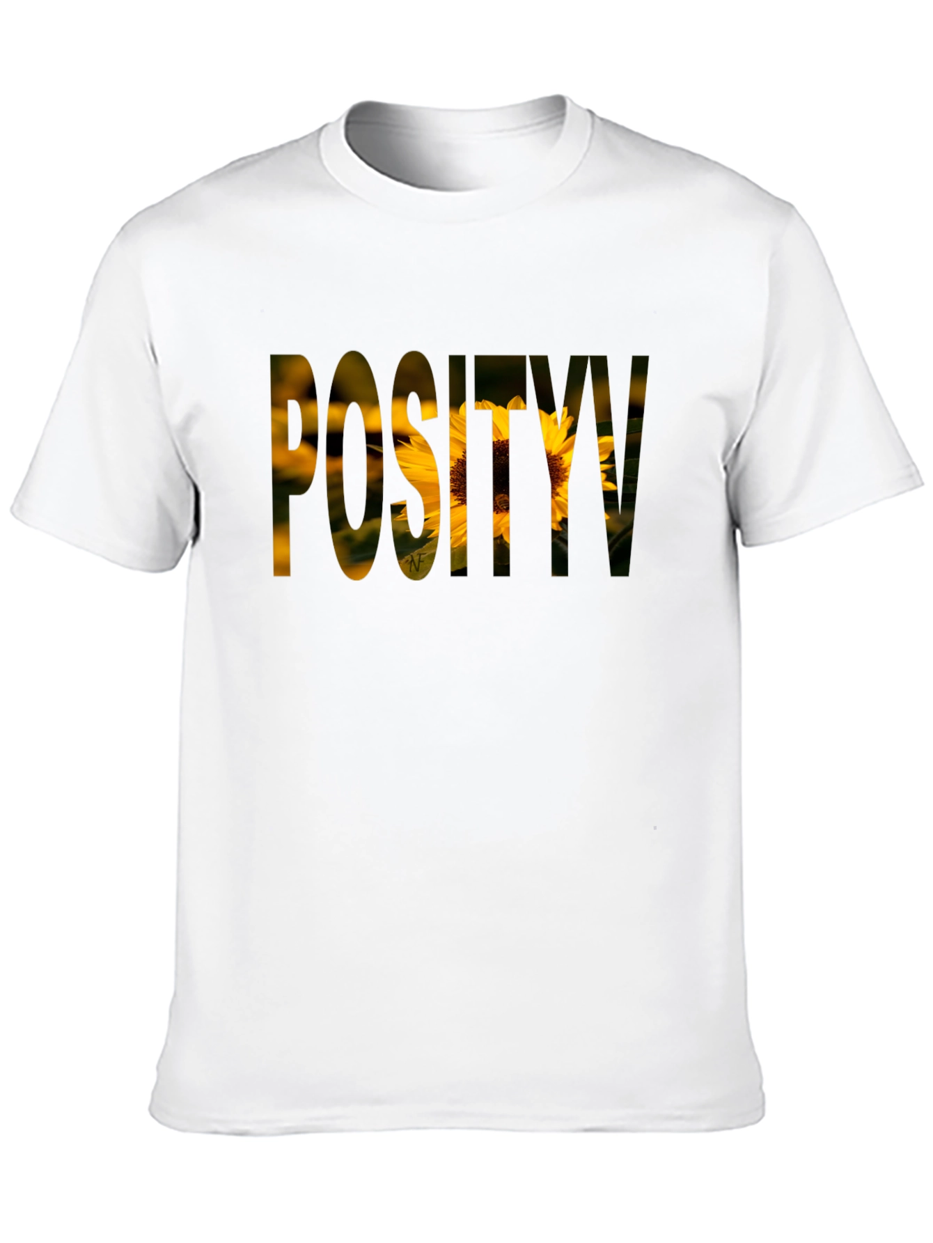 Positivity Sunflower Graphic T-Shirt - Black