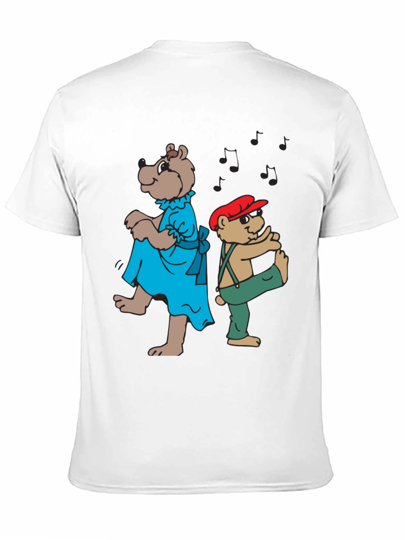 Dancing Bears Graphic Tee - Black Cotton Comfort