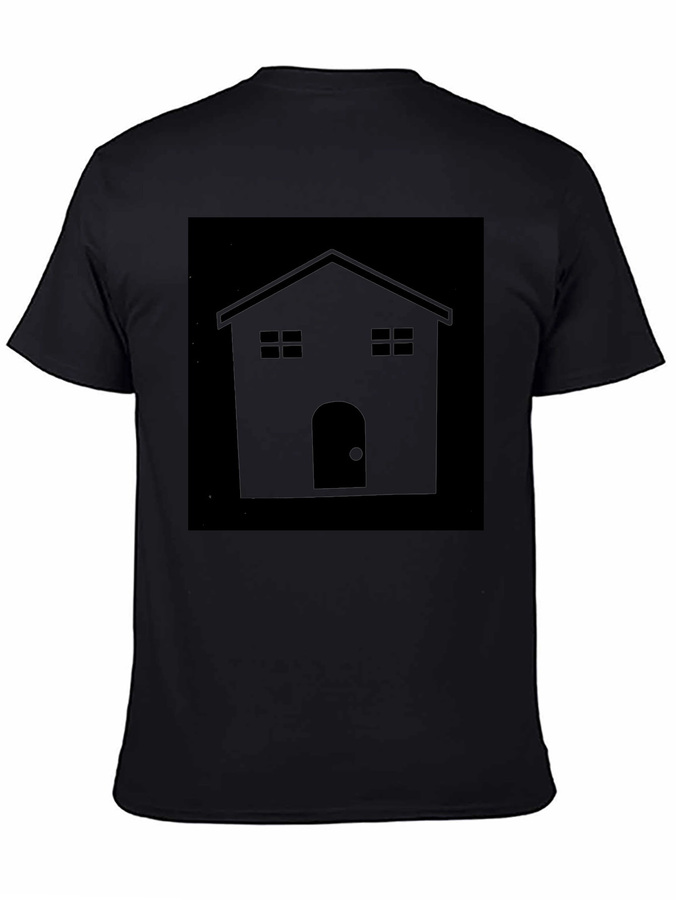 Minimalist House Graphic Tee - Black