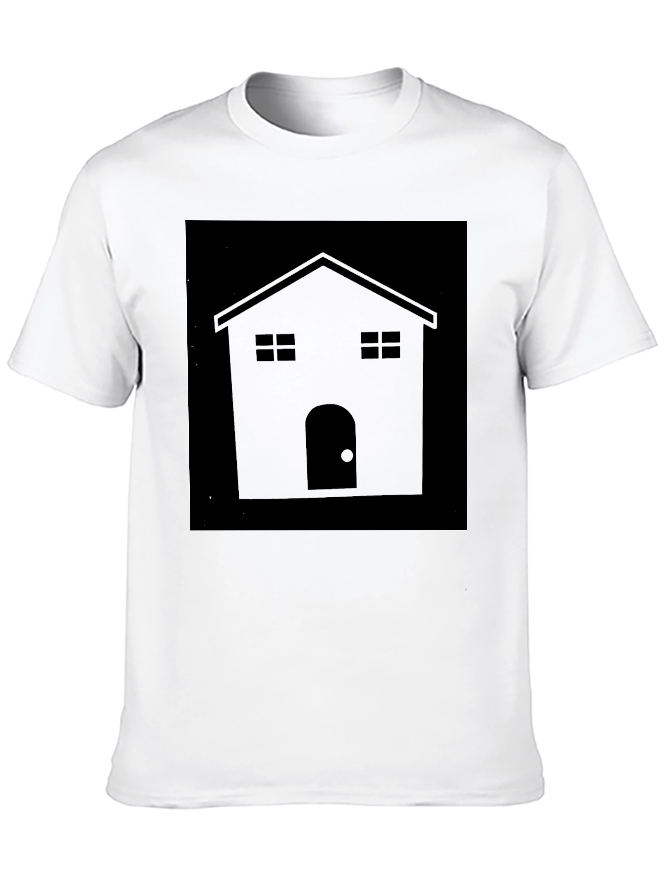 Minimalist House Graphic Tee - Black