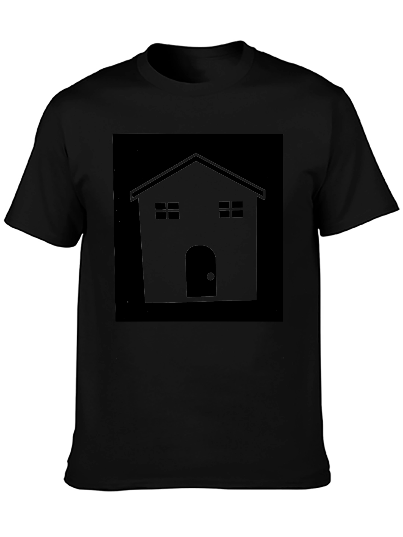 Minimalist House Graphic Tee - Black